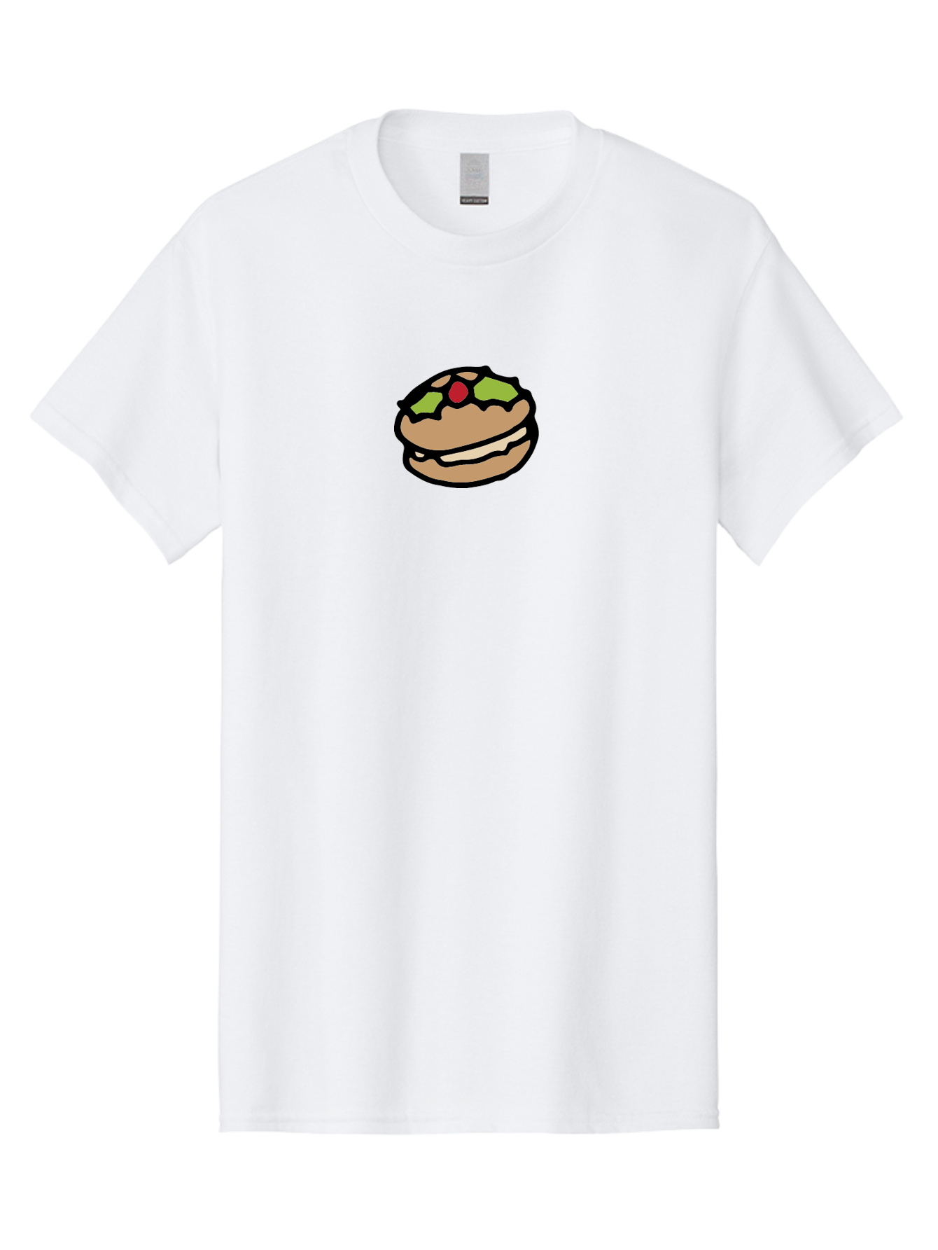Hamburger Men'S Graphic Tee, 100% Cotton, Comfortable Casual Summer Wear, Machine Washable, Cartoon Hamburger, Sandwich Illustration, Fast Food, Burger Art, Simple Drawing, Kawaii Food, Doodle Art, Cartoon Style - Aaa907