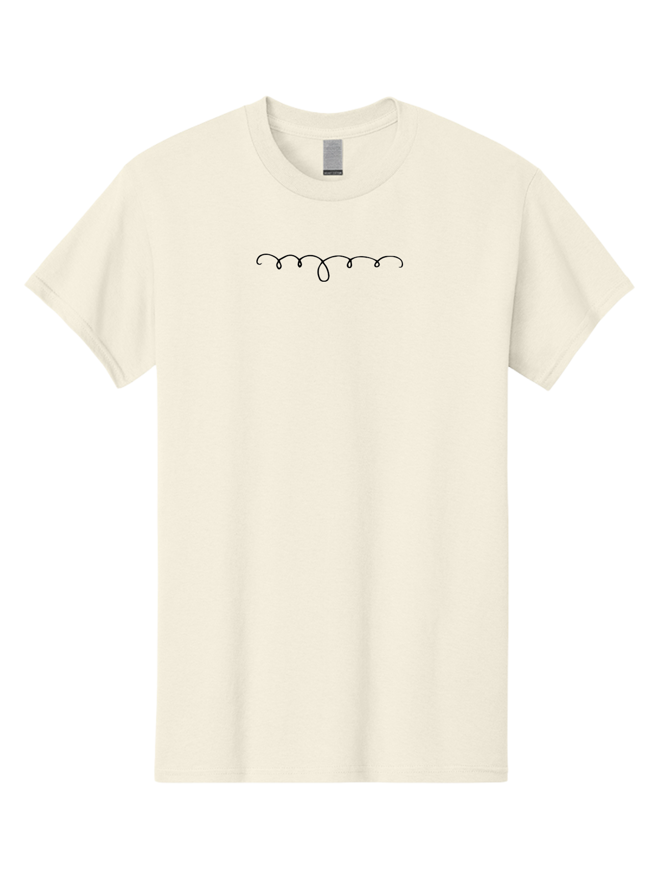 Handwritten-Flourish Men'S Graphic Tee, 100% Cotton, Comfortable Casual Summer Wear, Machine Washable, Handwritten Doodle, Simple Line Art, Wavy Lines, Abstract Design, Minimalist Illustration, Creative Scribbles - Aaa908