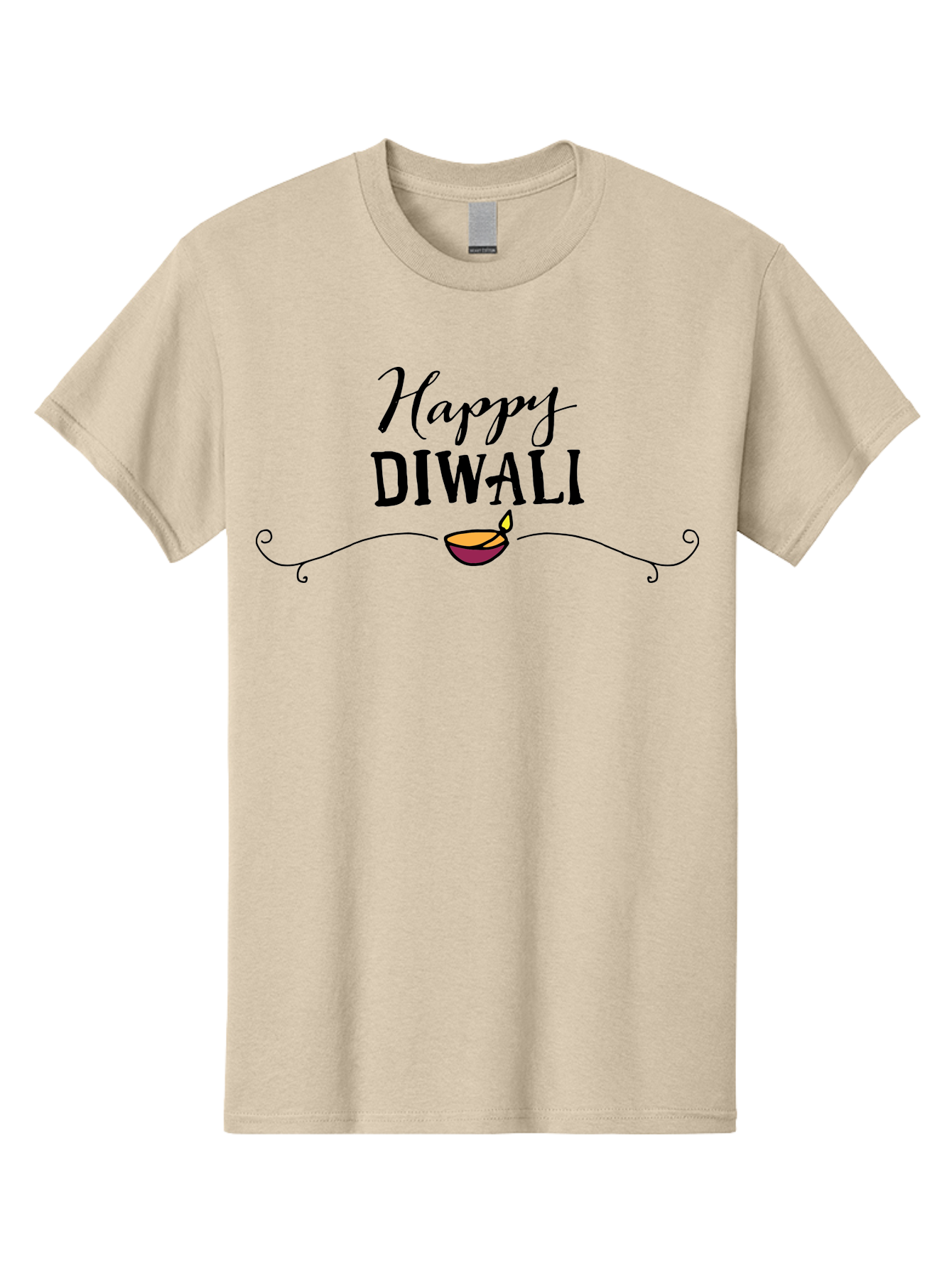 Happy-Diwali Men'S Graphic Tee, 100% Cotton, Comfortable Casual Summer Wear, Machine Washable, Diwali Wishes, Festival Of Lights, Diya Lamp, Happy Diwali, Celebration Greeting, Hindu Holiday, Diwali Wishes Card - Aaa911