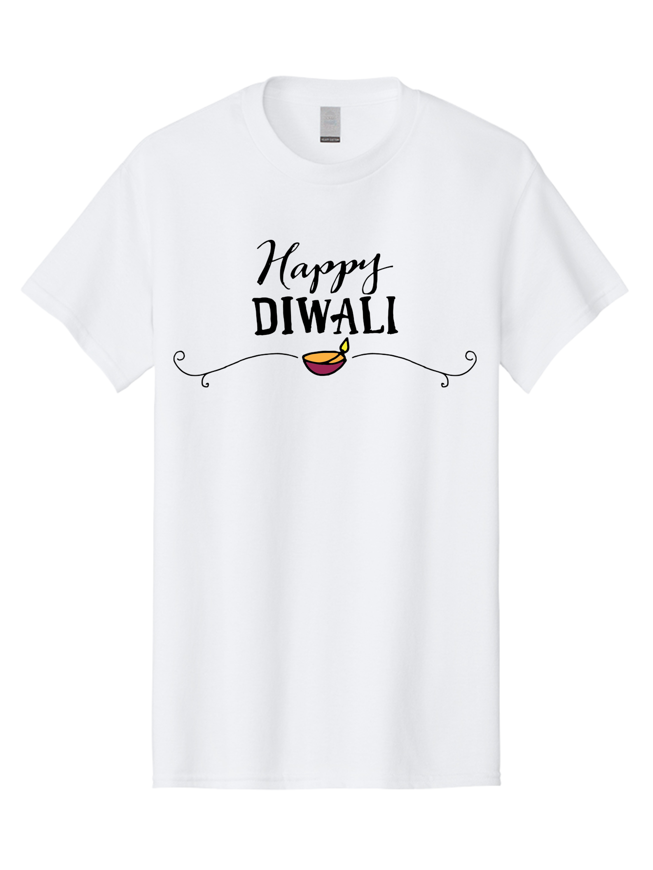 Happy-Diwali Men'S Graphic Tee, 100% Cotton, Comfortable Casual Summer Wear, Machine Washable, Diwali Wishes, Festival Of Lights, Diya Lamp, Happy Diwali, Celebration Greeting, Hindu Holiday, Diwali Wishes Card - Aaa911