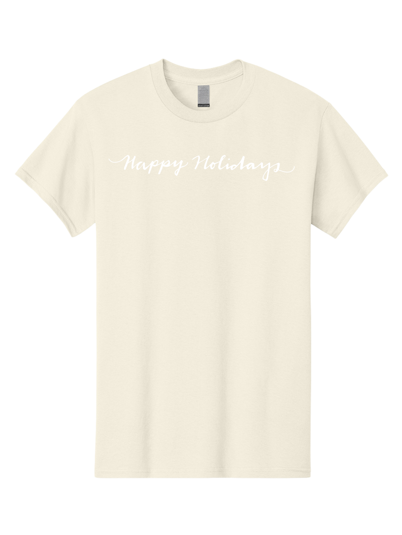 Happy-Holidays-2 Men'S Graphic Tee, 100% Cotton, Comfortable Casual Summer Wear, Machine Washable, Holiday Greeting, Festive Wishes, Seasonal Message, White Cursive Text, Celebration Message, Joyful Greetings, Happy Holidays - Aaa914