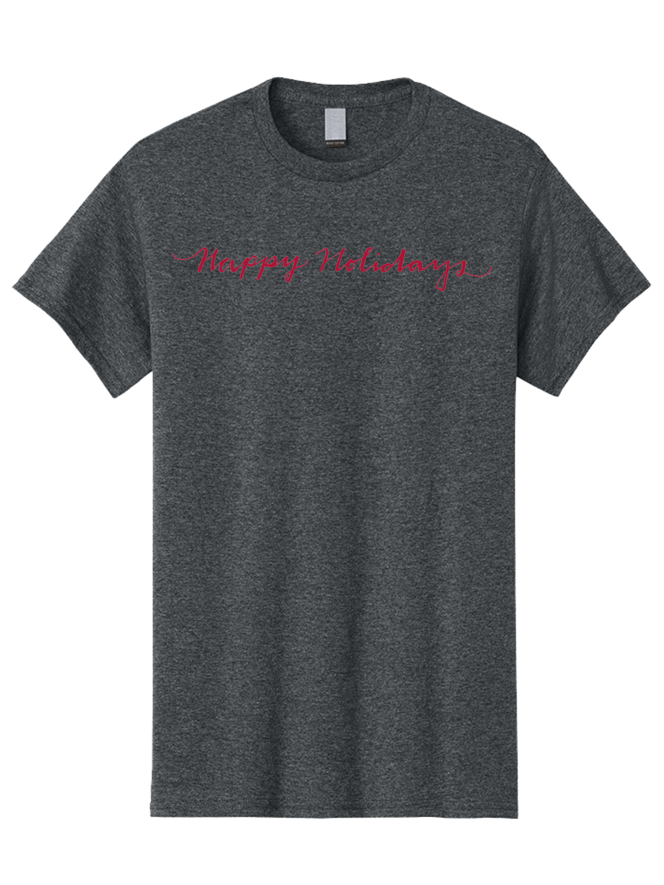 Happy-Holidays-3 Men'S Graphic Tee, 100% Cotton, Comfortable Casual Summer Wear, Machine Washable, Happy Holidays, Holiday Wishes, Festive Greetings, Red Script, Cursive Font, Holiday Season - Aaa915