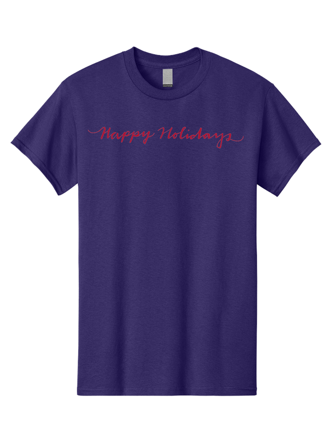 Happy-Holidays-3 Men'S Graphic Tee, 100% Cotton, Comfortable Casual Summer Wear, Machine Washable, Happy Holidays, Holiday Wishes, Festive Greetings, Red Script, Cursive Font, Holiday Season - Aaa915
