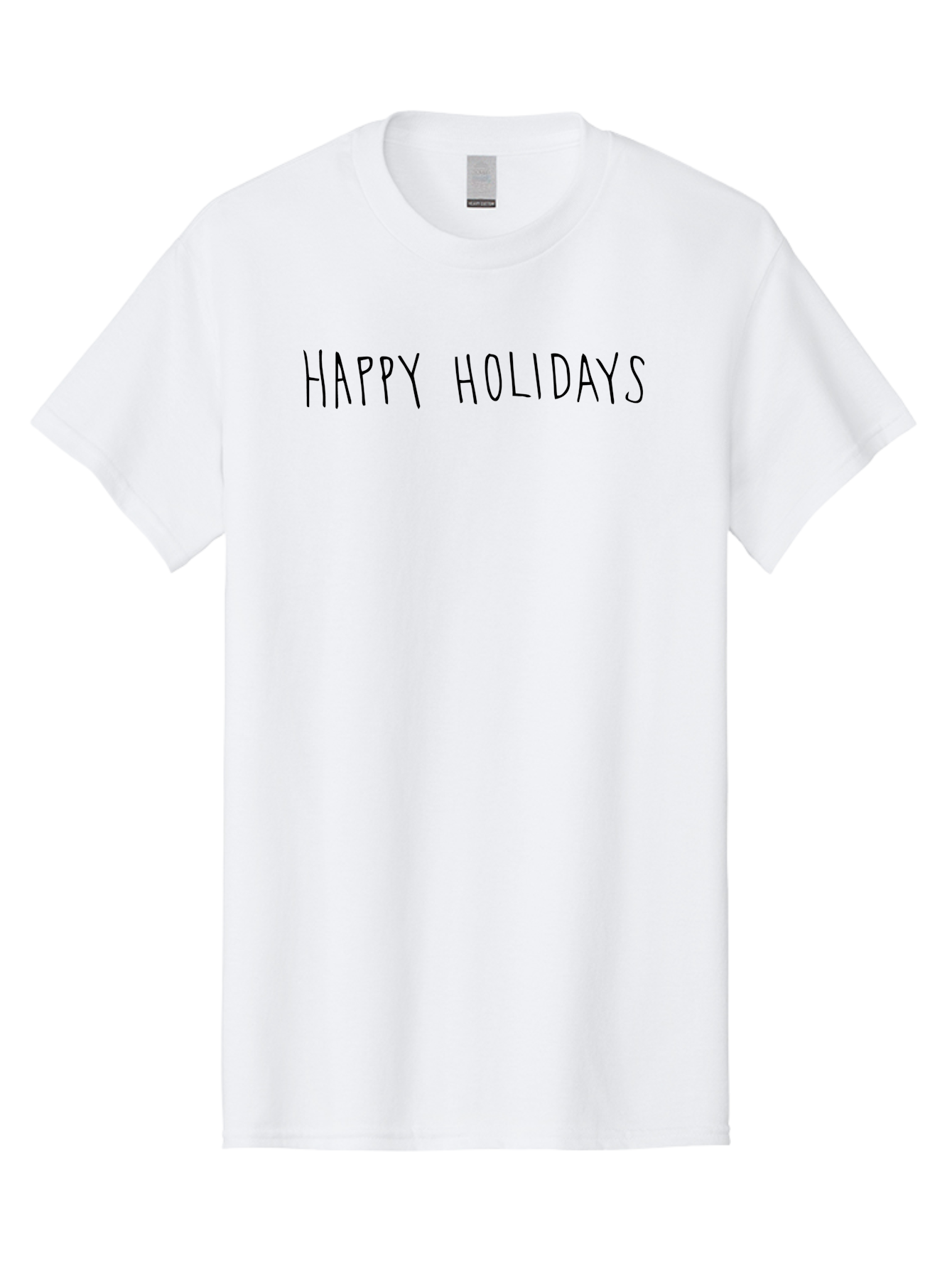 Happy-Holidays-4 Men'S Graphic Tee, 100% Cotton, Comfortable Casual Summer Wear, Machine Washable, Happy Holidays, Holiday Season, Festive Greeting, Winter Wishes, Cheerful Message, Seasonal Celebration - Aaa916