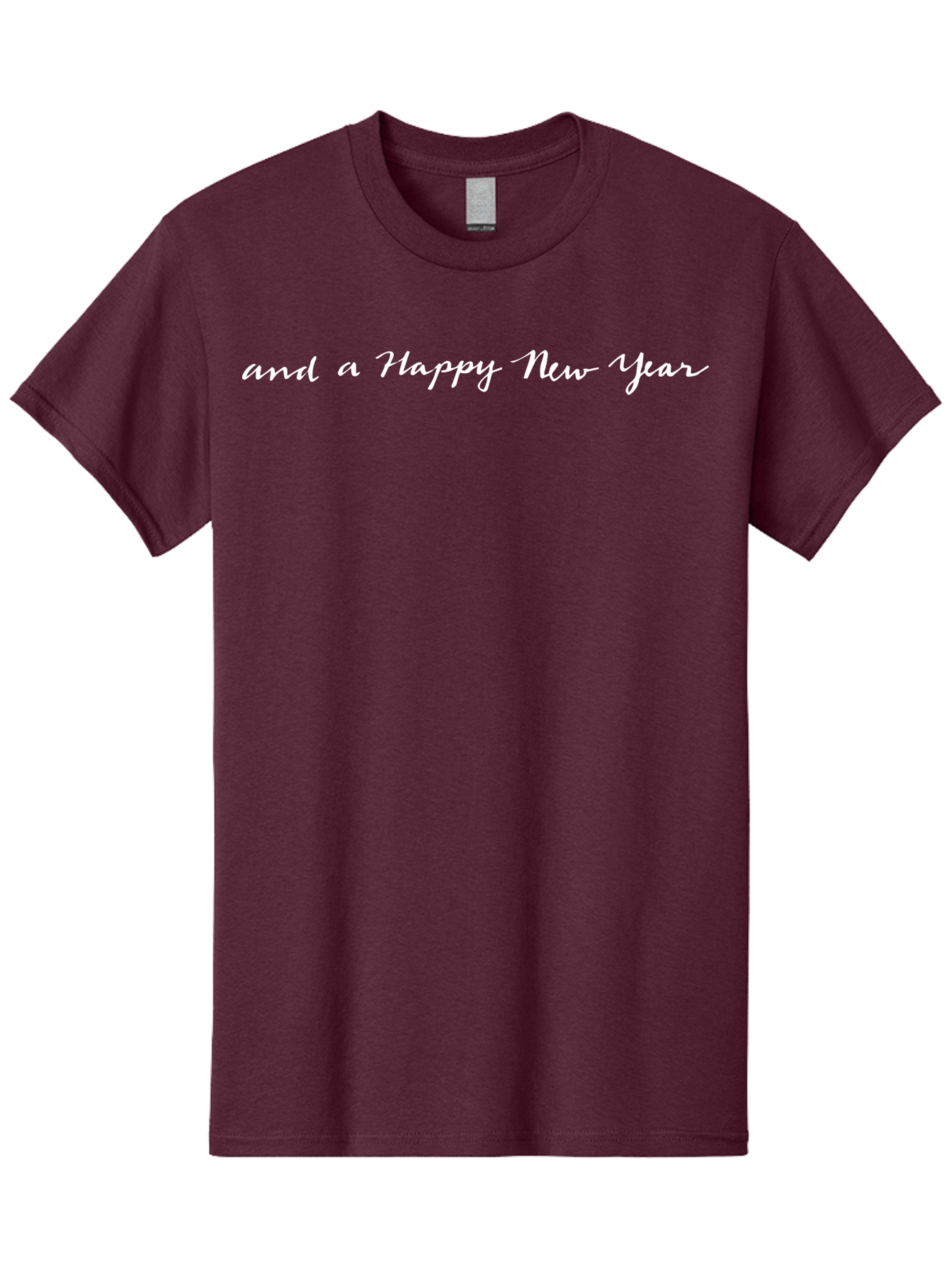 Happy-New-Year Men'S Graphic Tee, 100% Cotton, Comfortable Casual Summer Wear, Machine Washable, Happy New Year, New Year'S Wishes, Festive Greetings, Celebratory Message, Holiday Season, Cursive Text - Aaa924