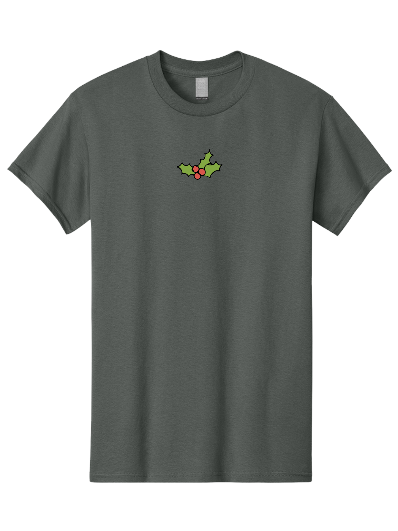 Holly-1 Men'S Graphic Tee, 100% Cotton, Comfortable Casual Summer Wear, Machine Washable, Holly Leaves, Red Berries, Festive Decor, Christmas Symbol, Traditional Motif, Winter Decoration, Holiday Theme - Aaa928
