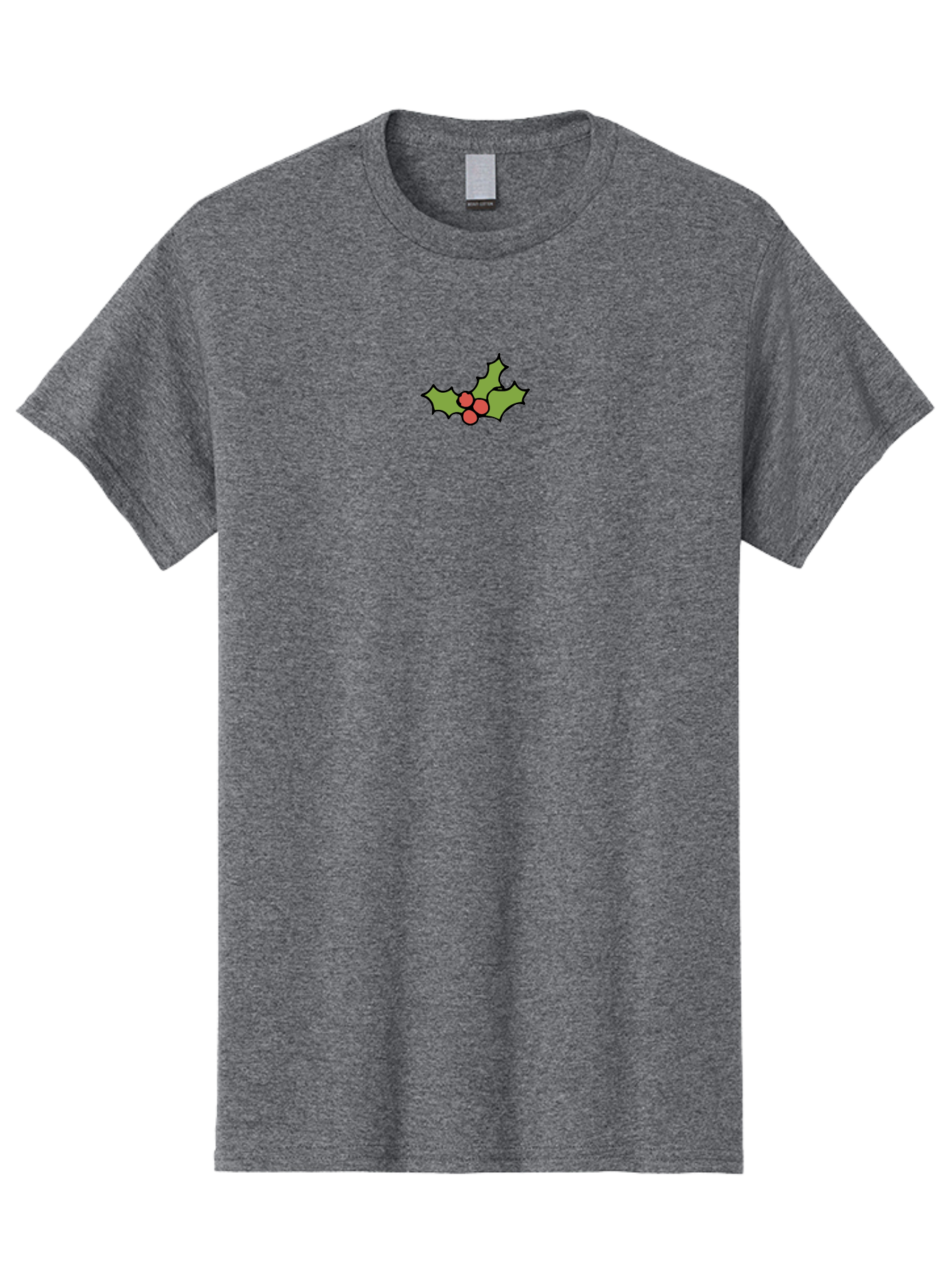 Holly-1 Men'S Graphic Tee, 100% Cotton, Comfortable Casual Summer Wear, Machine Washable, Holly Leaves, Red Berries, Festive Decor, Christmas Symbol, Traditional Motif, Winter Decoration, Holiday Theme - Aaa928