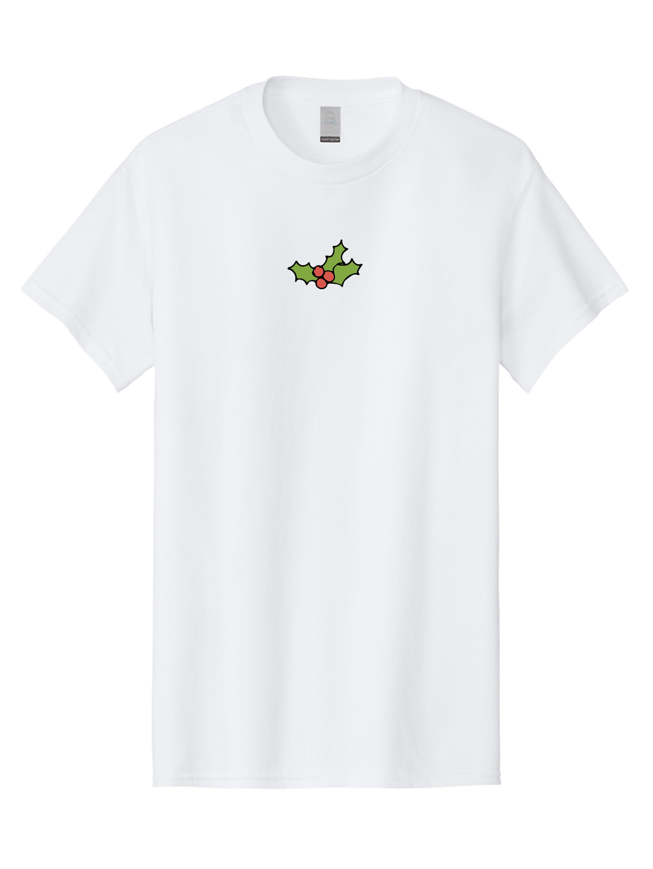 Holly-1 Men'S Graphic Tee, 100% Cotton, Comfortable Casual Summer Wear, Machine Washable, Holly Leaves, Red Berries, Festive Decor, Christmas Symbol, Traditional Motif, Winter Decoration, Holiday Theme - Aaa928