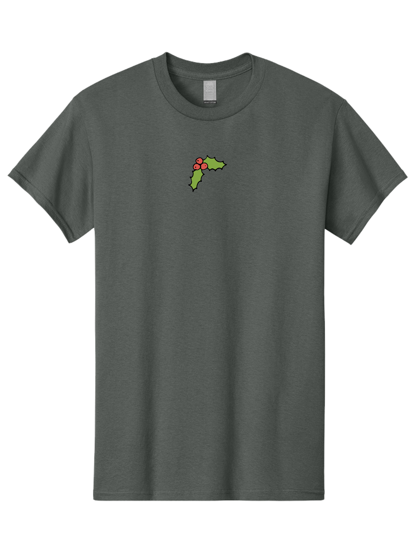 Holly-2 Men'S Graphic Tee, 100% Cotton, Comfortable Casual Summer Wear, Machine Washable, Holiday Decor, Christmas Symbolism, Festive Red Berries, Green Holly Leaves, Winter Wonderland, Seasonal Greetings, Christmas Cheer - Aaa929