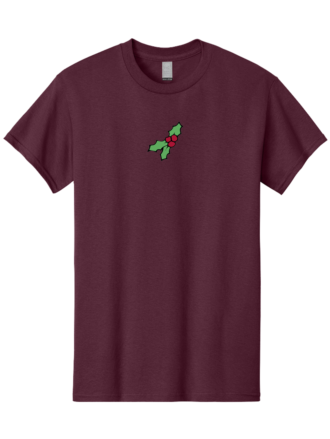 Holly-3 Men'S Graphic Tee, 100% Cotton, Comfortable Casual Summer Wear, Machine Washable, Holiday Decoration, Festive Sprig, Red Berries, Holly Leaves, Christmas Symbol, Festive Decor, Winter Wonderland, Seasonal Charm - Aaa930