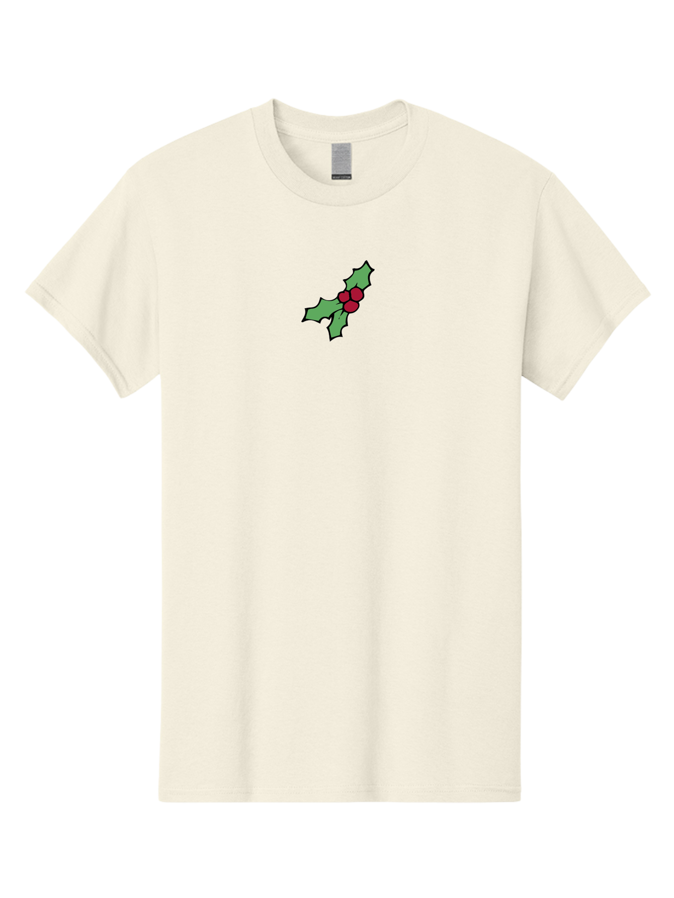 Holly-3 Men'S Graphic Tee, 100% Cotton, Comfortable Casual Summer Wear, Machine Washable, Holiday Decoration, Festive Sprig, Red Berries, Holly Leaves, Christmas Symbol, Festive Decor, Winter Wonderland, Seasonal Charm - Aaa930