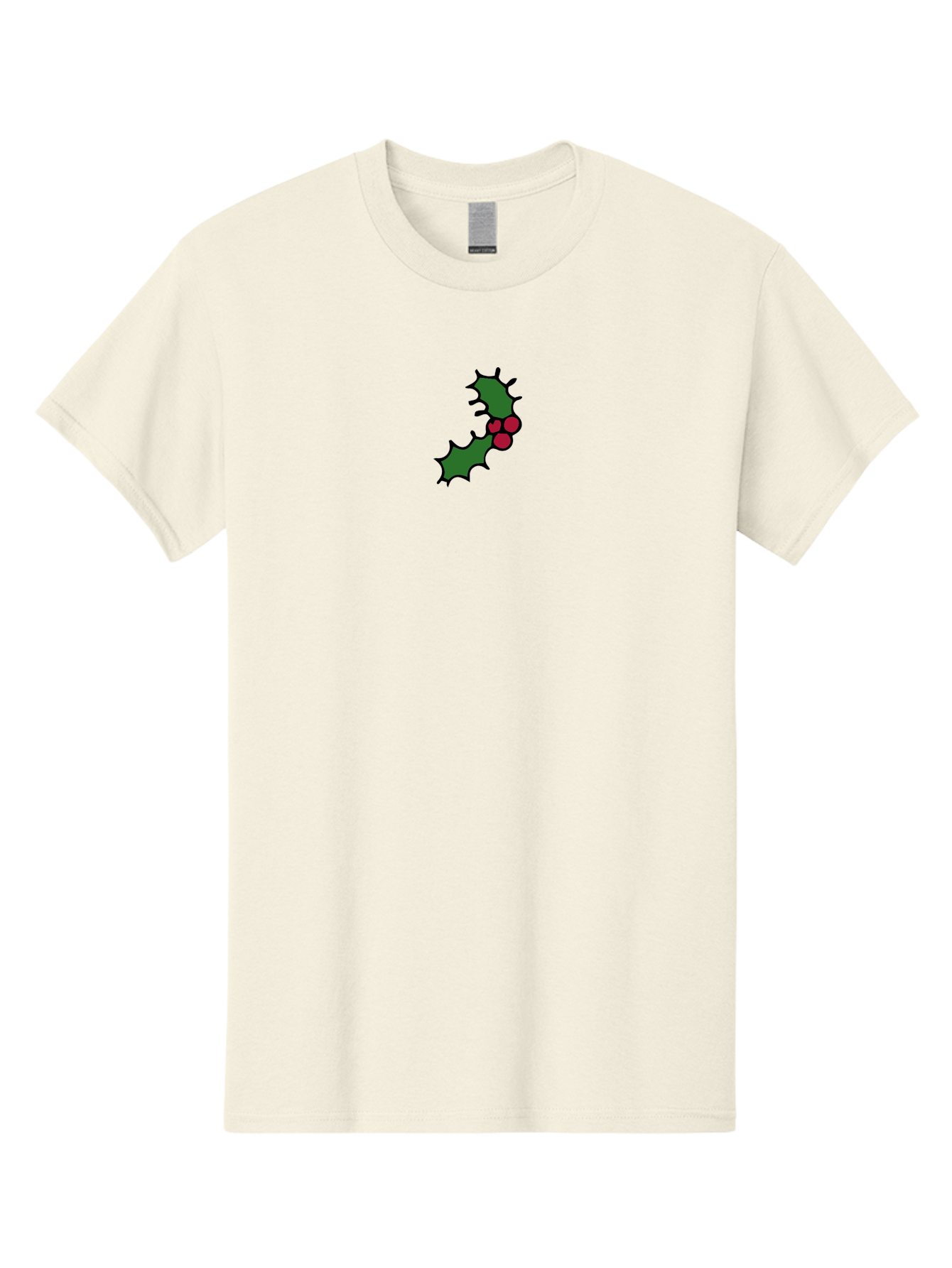 Holly-4 Men'S Graphic Tee, 100% Cotton, Comfortable Casual Summer Wear, Machine Washable, Holiday Decorations, Festive Holly, Christmas Symbols, Holly Leaves, Red Berries, Winter Decor, Seasonal Graphics, Festive Illustrations - Aaa931