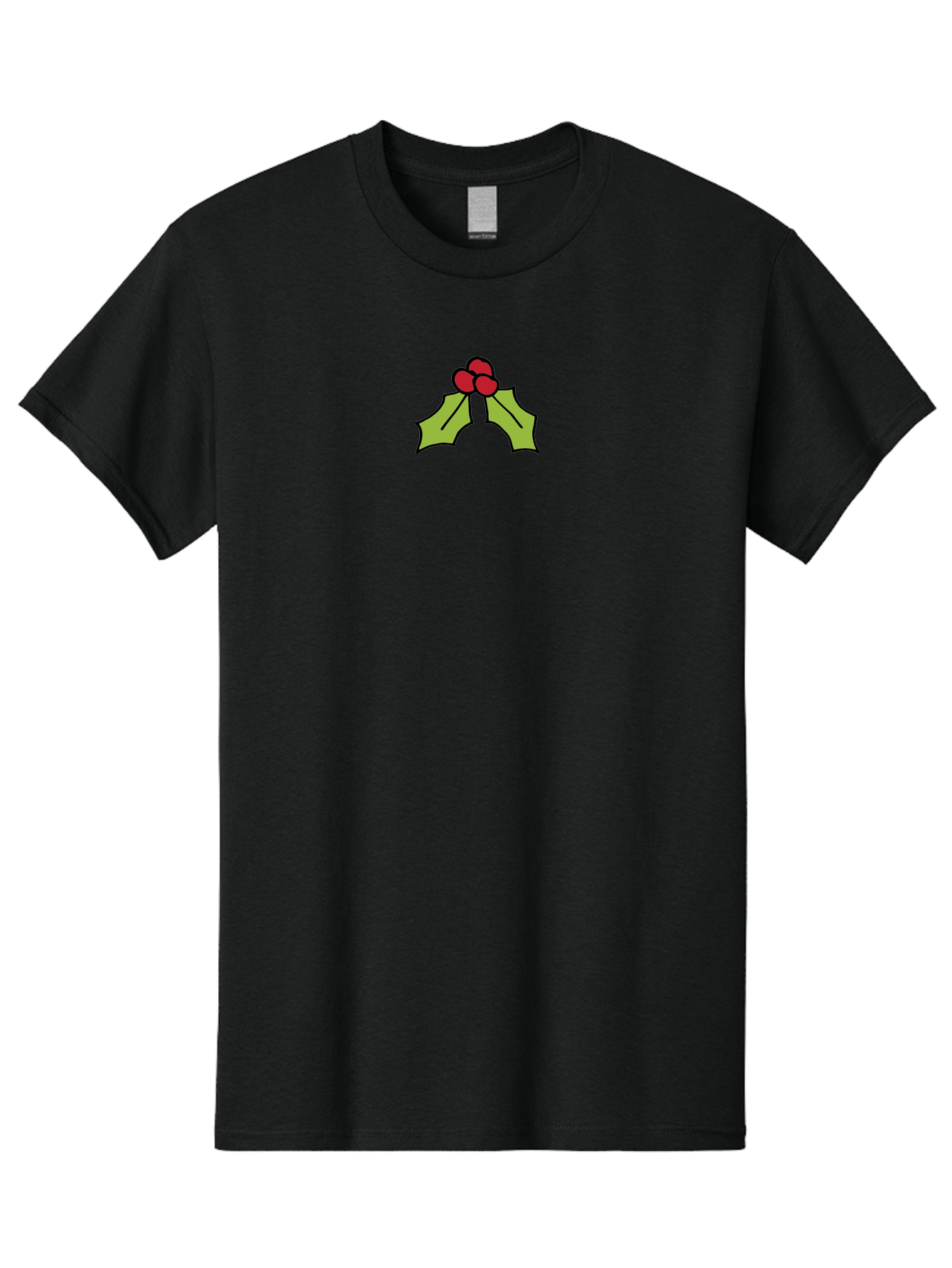 Holly-5 Men'S Graphic Tee, 100% Cotton, Comfortable Casual Summer Wear, Machine Washable, Holiday Decoration, Festive Symbol, Christmas Icon, Red Berries, Green Leaves, Winter Decor, Seasonal Graphic, Cartoon Illustration, Simple Design - Aaa932