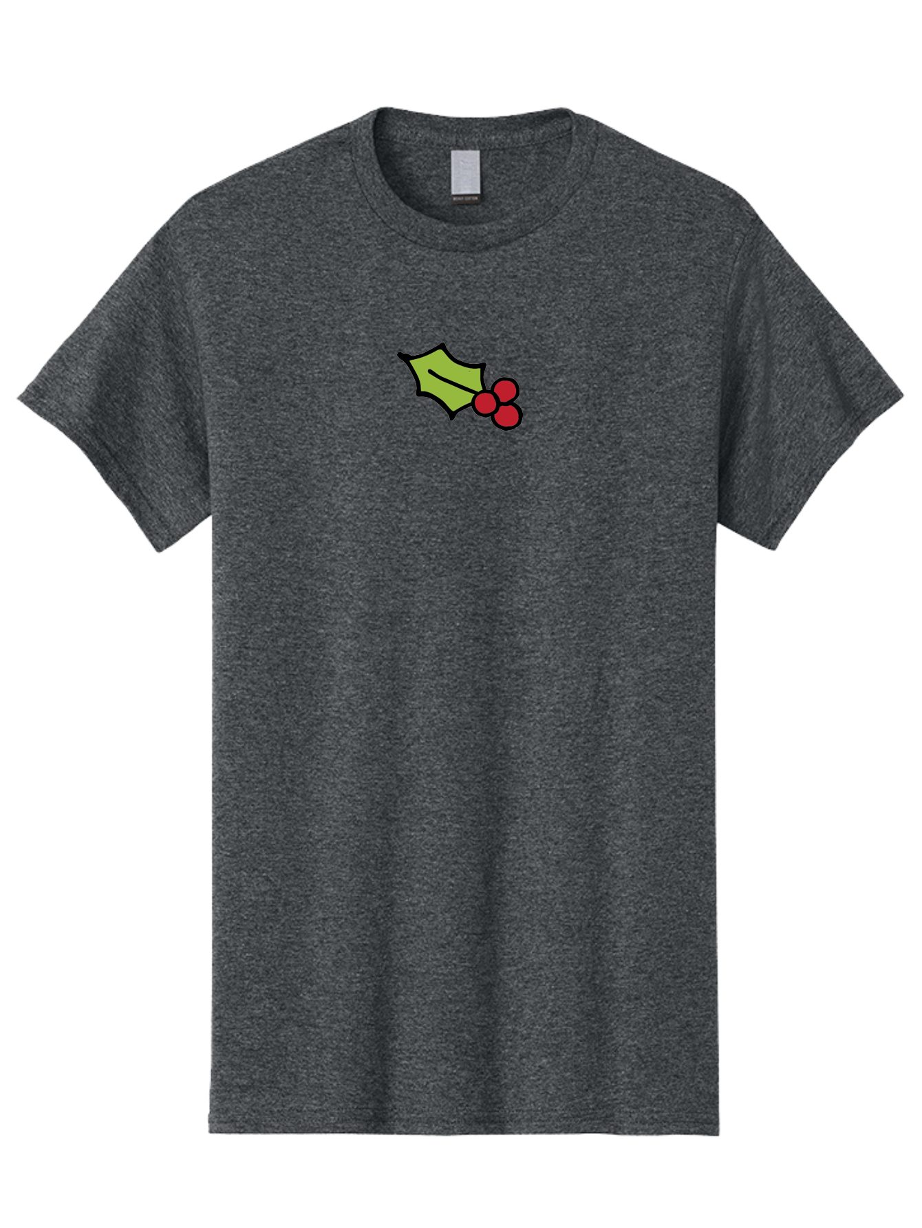 Holly-Leaves-And-Berries-1 Men'S Graphic Tee, 100% Cotton, Comfortable Casual Summer Wear, Machine Washable, Holly Leaf Illustration, Red Berries, Festive Decor, Holiday Theme, Christmas Symbol, Winter Decoration, Cartoon Style, - Aaa934