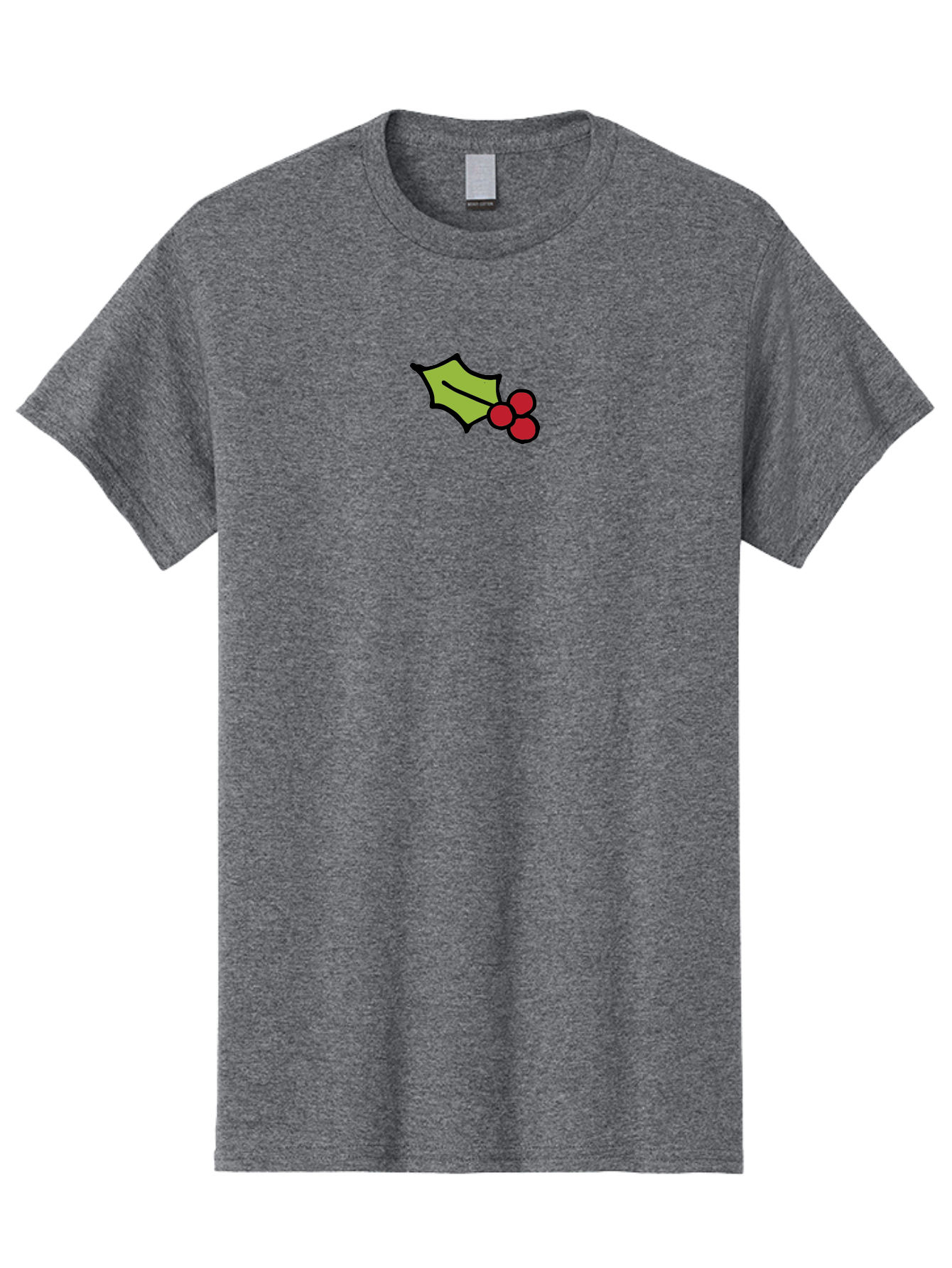 Holly-Leaves-And-Berries-1 Men'S Graphic Tee, 100% Cotton, Comfortable Casual Summer Wear, Machine Washable, Holly Leaf Illustration, Red Berries, Festive Decor, Holiday Theme, Christmas Symbol, Winter Decoration, Cartoon Style, - Aaa934