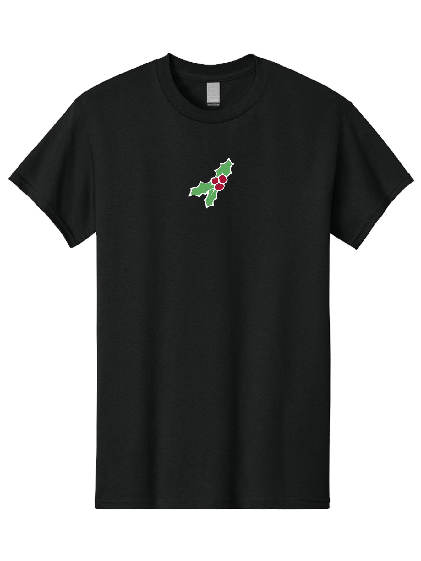 Holly-Leaves-And-Berries Men'S Graphic Tee, 100% Cotton, Comfortable Casual Summer Wear, Machine Washable, Holly Leaves, Red Berries, Festive Greenery, Christmas Decoration, Winter Symbol, Holiday Icon, Seasonal Motif, Festive Holiday Decor - Aaa935