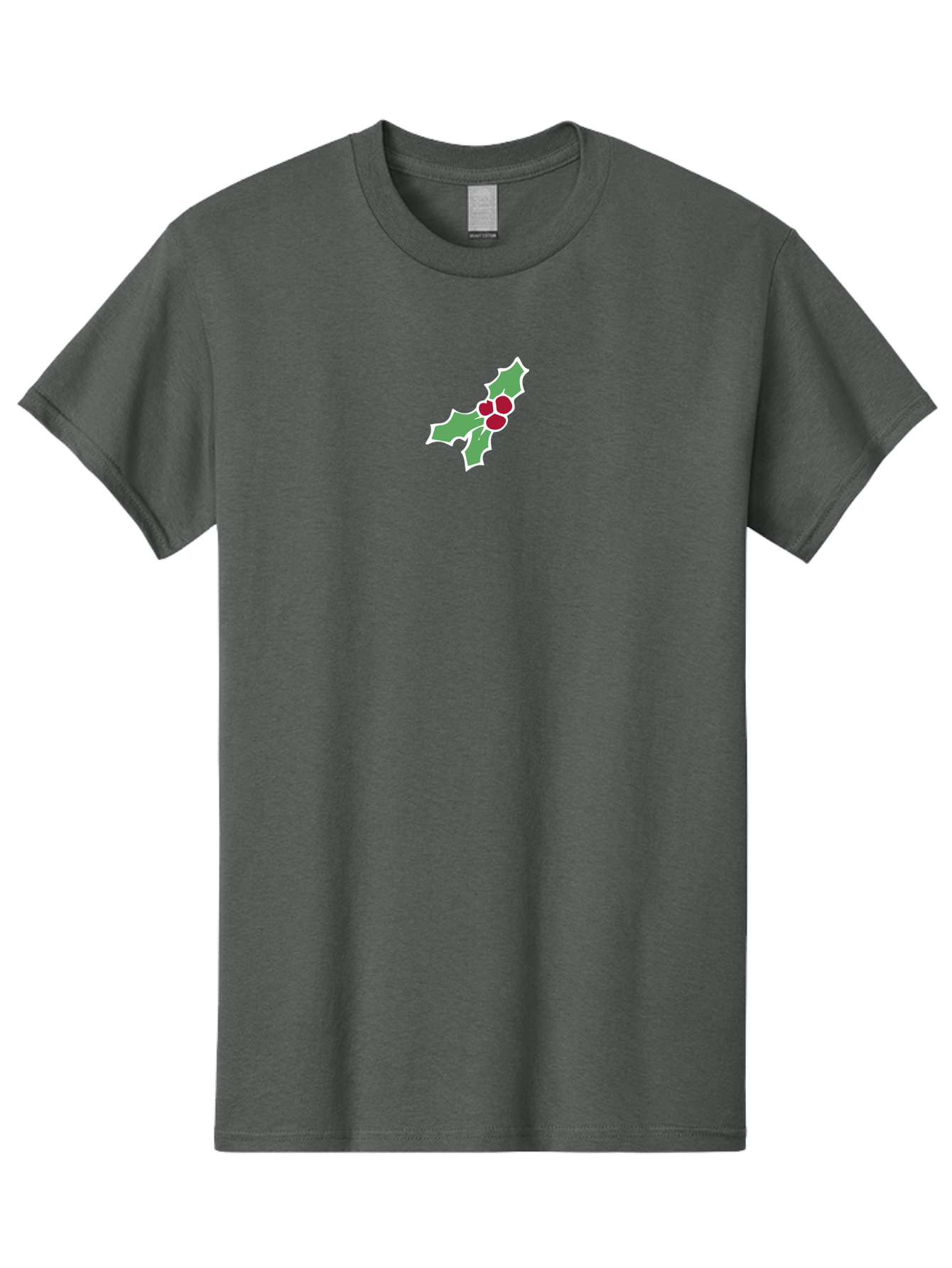 Holly-Leaves-And-Berries Men'S Graphic Tee, 100% Cotton, Comfortable Casual Summer Wear, Machine Washable, Holly Leaves, Red Berries, Festive Greenery, Christmas Decoration, Winter Symbol, Holiday Icon, Seasonal Motif, Festive Holiday Decor - Aaa935