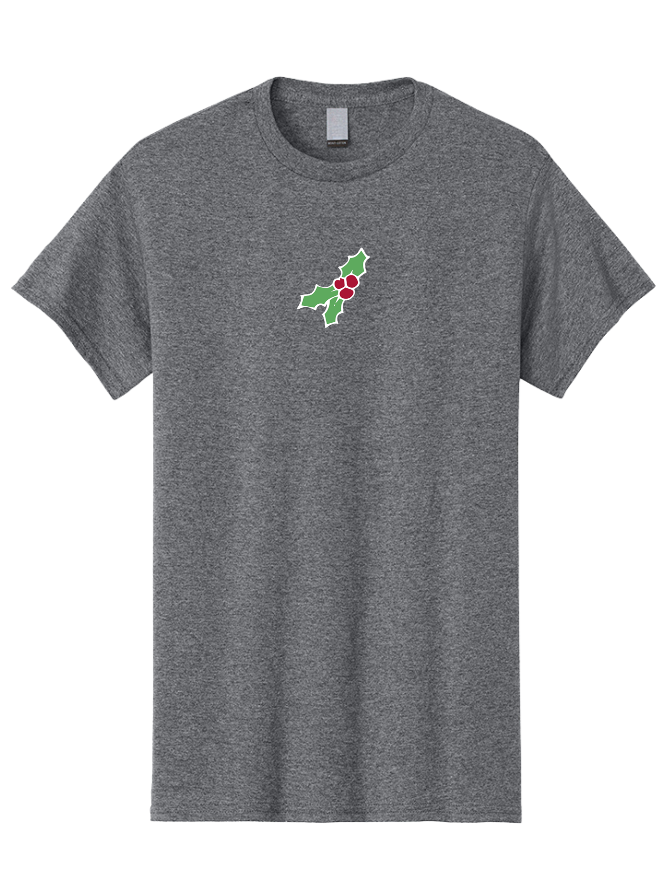 Holly-Leaves-And-Berries Men'S Graphic Tee, 100% Cotton, Comfortable Casual Summer Wear, Machine Washable, Holly Leaves, Red Berries, Festive Greenery, Christmas Decoration, Winter Symbol, Holiday Icon, Seasonal Motif, Festive Holiday Decor - Aaa935