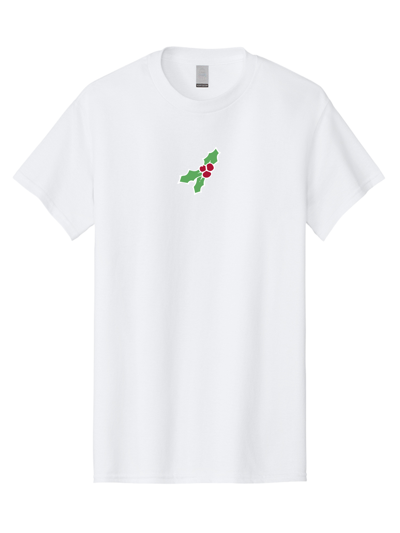 Holly-Leaves-And-Berries Men'S Graphic Tee, 100% Cotton, Comfortable Casual Summer Wear, Machine Washable, Holly Leaves, Red Berries, Festive Greenery, Christmas Decoration, Winter Symbol, Holiday Icon, Seasonal Motif, Festive Holiday Decor - Aaa935