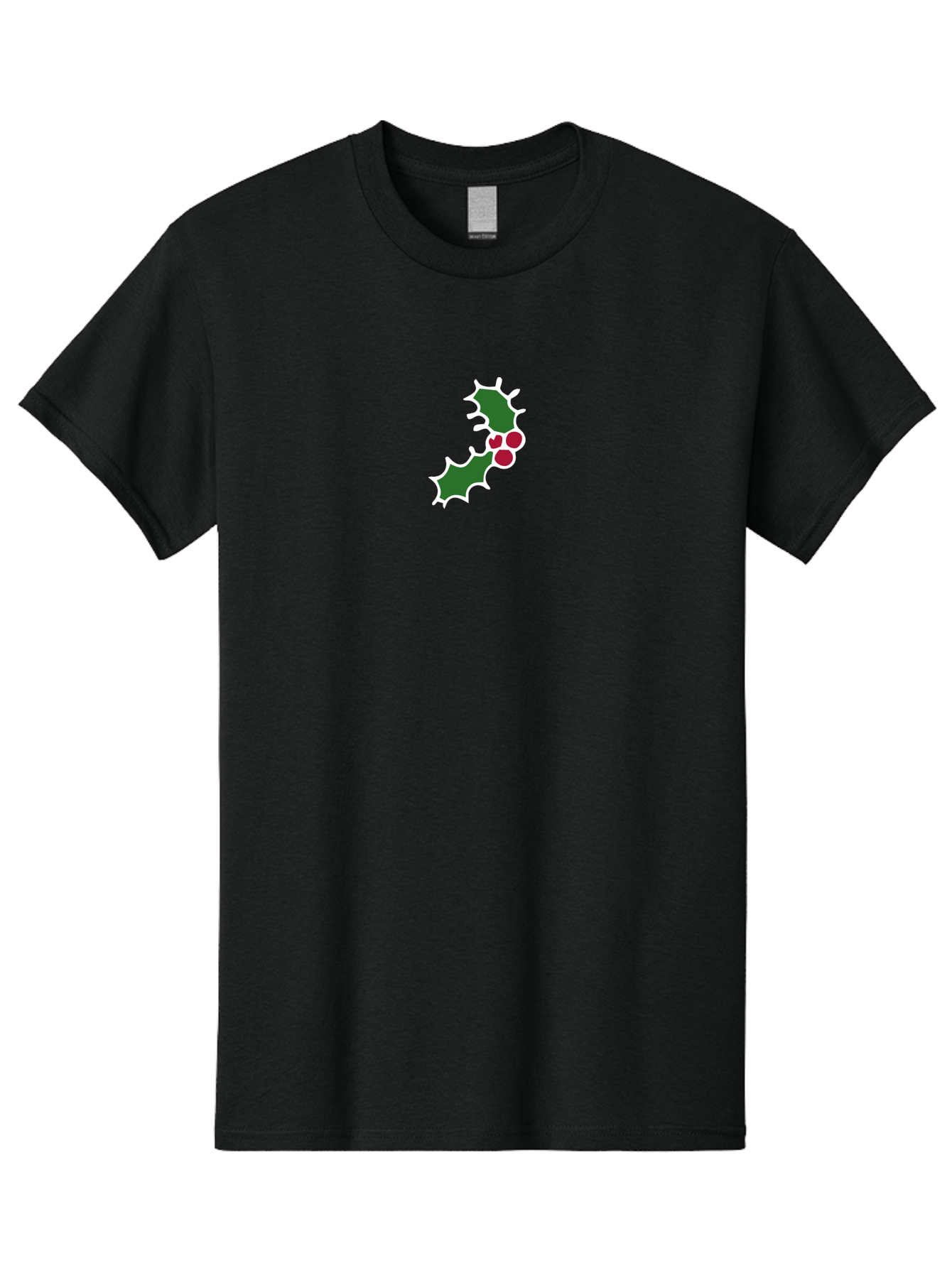 Holly-Leaves Men'S Graphic Tee, 100% Cotton, Comfortable Casual Summer Wear, Machine Washable, Holly Leaves, Red Berries, Festive Decor, Christmas Symbol, Winter Theme, Holiday Decoration, Seasonal Graphic - Aaa936