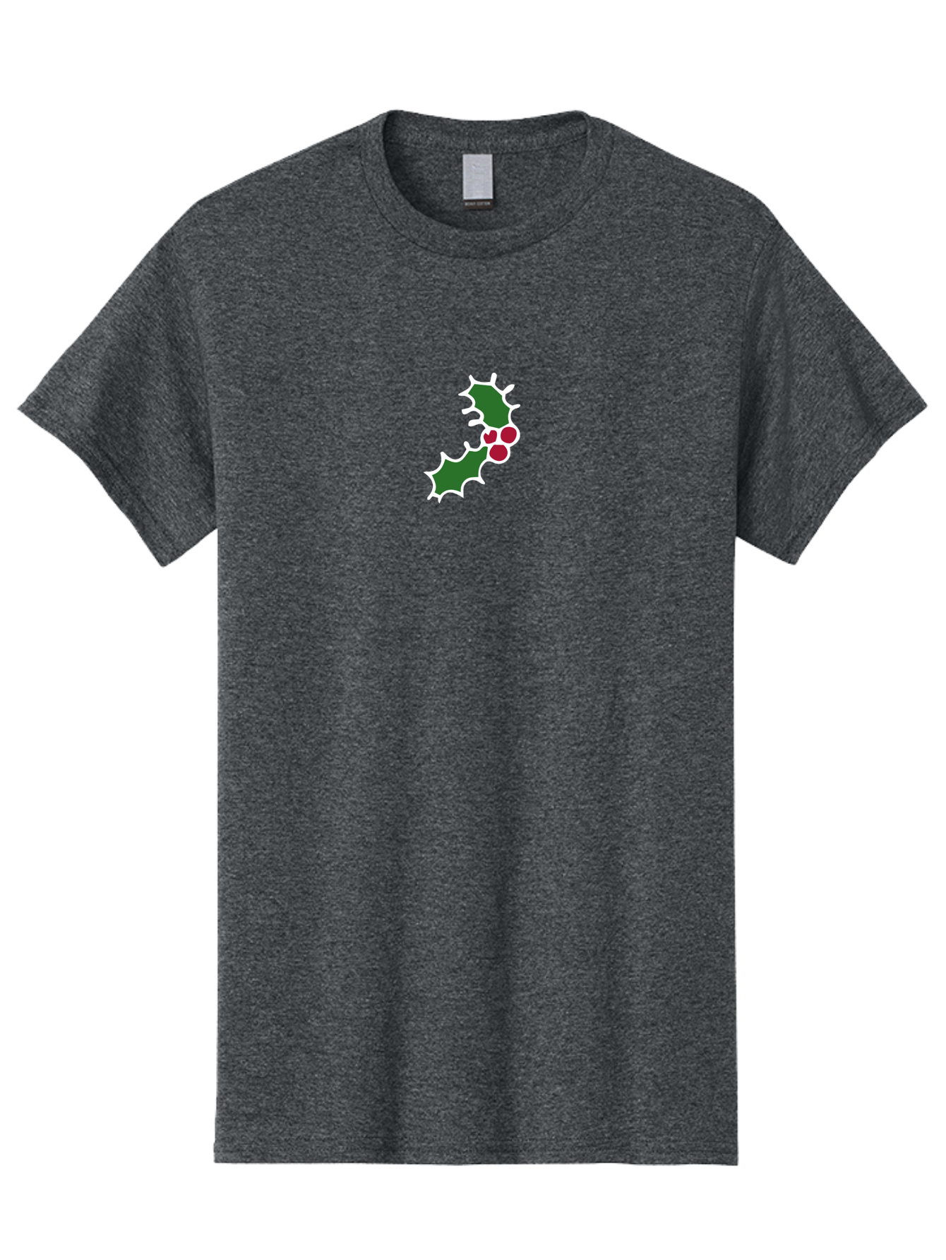 Holly-Leaves Men'S Graphic Tee, 100% Cotton, Comfortable Casual Summer Wear, Machine Washable, Holly Leaves, Red Berries, Festive Decor, Christmas Symbol, Winter Theme, Holiday Decoration, Seasonal Graphic - Aaa936