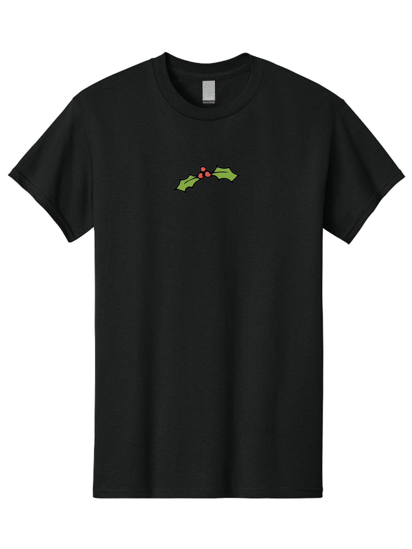 Holly Men'S Graphic Tee, 100% Cotton, Comfortable Casual Summer Wear, Machine Washable, Holiday Decor, Christmas Foliage, Festive Holly, Christmas Decoration, Red Berries, Green Leaves, Festive Atmosphere, Winter Wonderland - Aaa938