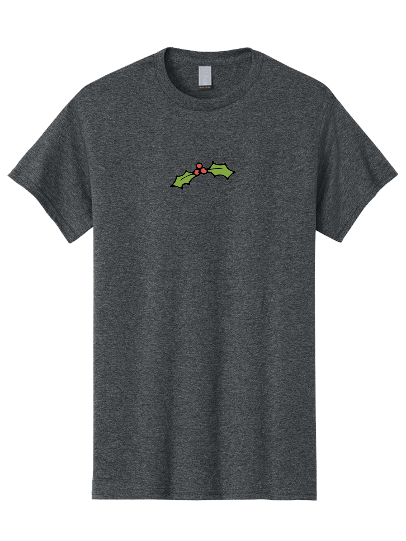 Holly Men'S Graphic Tee, 100% Cotton, Comfortable Casual Summer Wear, Machine Washable, Holiday Decor, Christmas Foliage, Festive Holly, Christmas Decoration, Red Berries, Green Leaves, Festive Atmosphere, Winter Wonderland - Aaa938