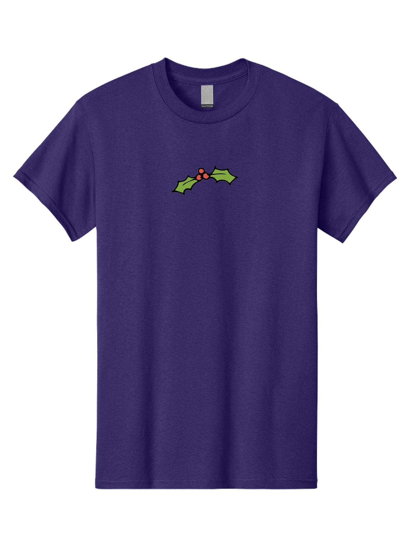 Holly Men'S Graphic Tee, 100% Cotton, Comfortable Casual Summer Wear, Machine Washable, Holiday Decor, Christmas Foliage, Festive Holly, Christmas Decoration, Red Berries, Green Leaves, Festive Atmosphere, Winter Wonderland - Aaa938