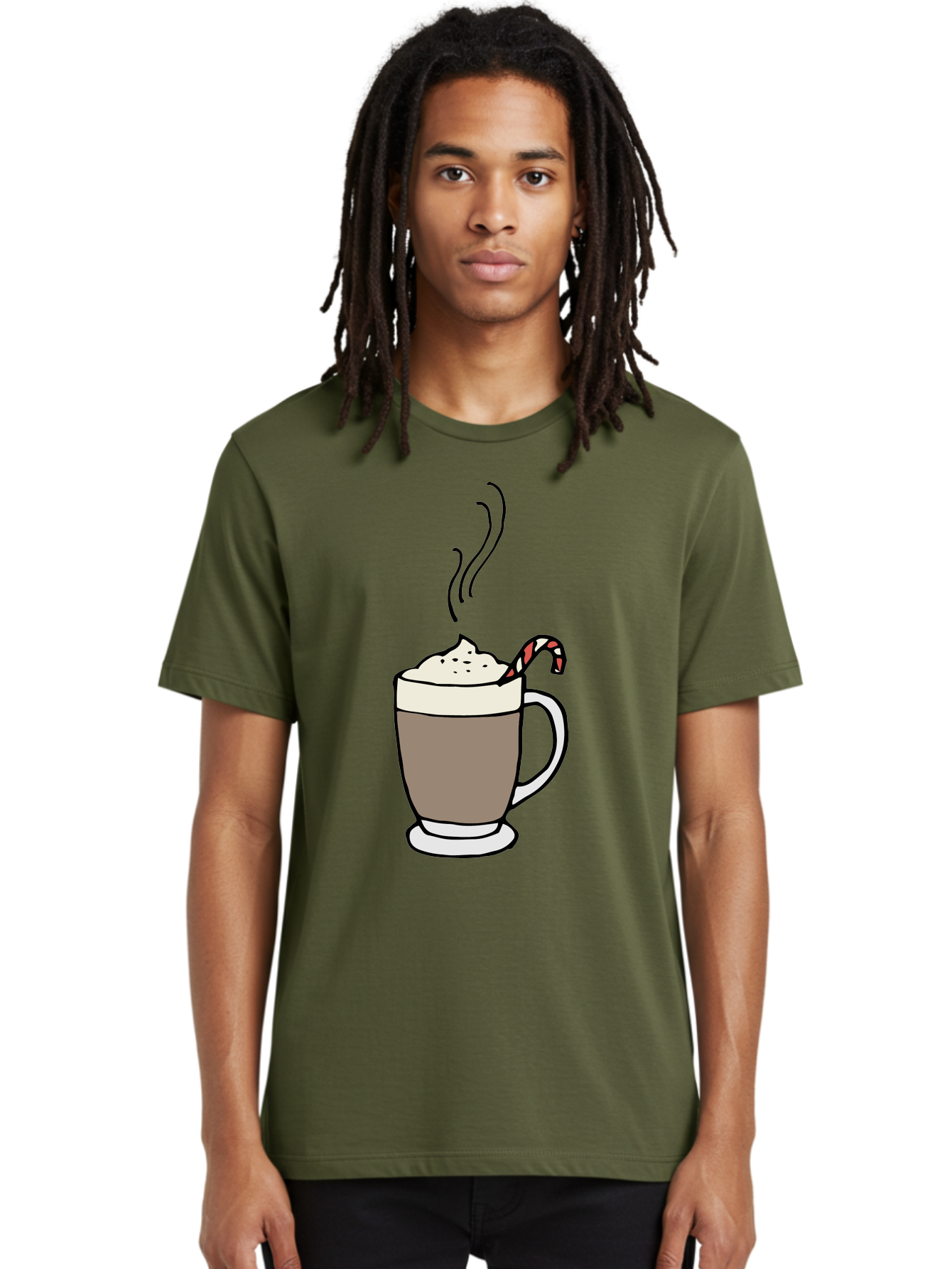 Hot-Chocolate-1 Men'S Graphic Tee, 100% Cotton, Comfortable Casual Summer Wear, Machine Washable, Hot Chocolate, Whipped Cream, Candy Cane, Holiday Drink, Sweet Treat, Festive Beverage, Marshmallow Topping, Chocolatey Goodness, - Aaa939
