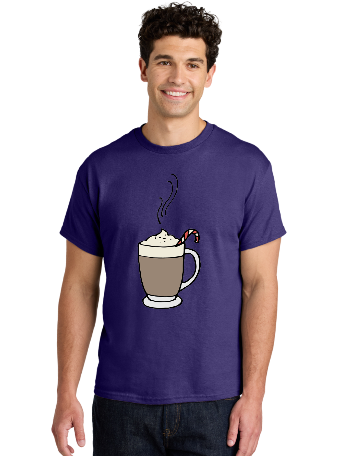 Hot-Chocolate-1 Men'S Graphic Tee, 100% Cotton, Comfortable Casual Summer Wear, Machine Washable, Hot Chocolate, Whipped Cream, Candy Cane, Holiday Drink, Sweet Treat, Festive Beverage, Marshmallow Topping, Chocolatey Goodness, - Aaa939