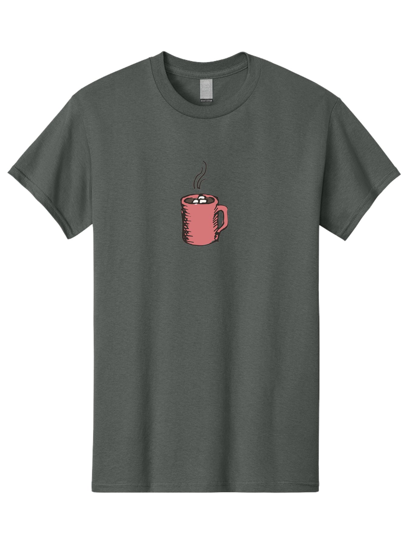 Hot-Chocolate Men'S Graphic Tee, 100% Cotton, Comfortable Casual Summer Wear, Machine Washable, Hot Chocolate, Marshmallows, Steaming Hot, Pink Mug, Cozy Drink, Warm Beverage, Sweet Treat, Comforting Delight - Aaa943