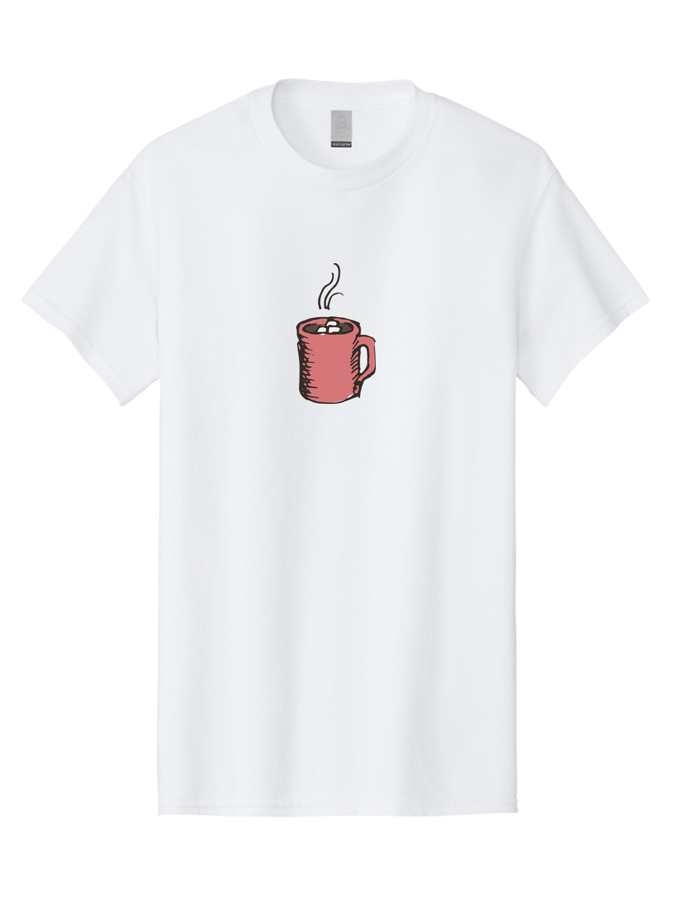 Hot-Chocolate Men'S Graphic Tee, 100% Cotton, Comfortable Casual Summer Wear, Machine Washable, Hot Chocolate, Marshmallows, Steaming Hot, Pink Mug, Cozy Drink, Warm Beverage, Sweet Treat, Comforting Delight - Aaa943