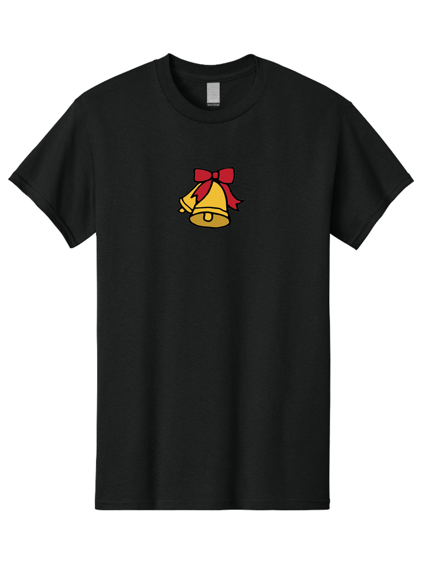 Jingle-Bells-1 Men'S Graphic Tee, 100% Cotton, Comfortable Casual Summer Wear, Machine Washable, Christmas Bells, Festive Decorations, Holiday Cheer, Joyful Sounds, Celebratory Atmosphere, Red Ribbon, Golden Bells, Christmas Celebration - Aaa949