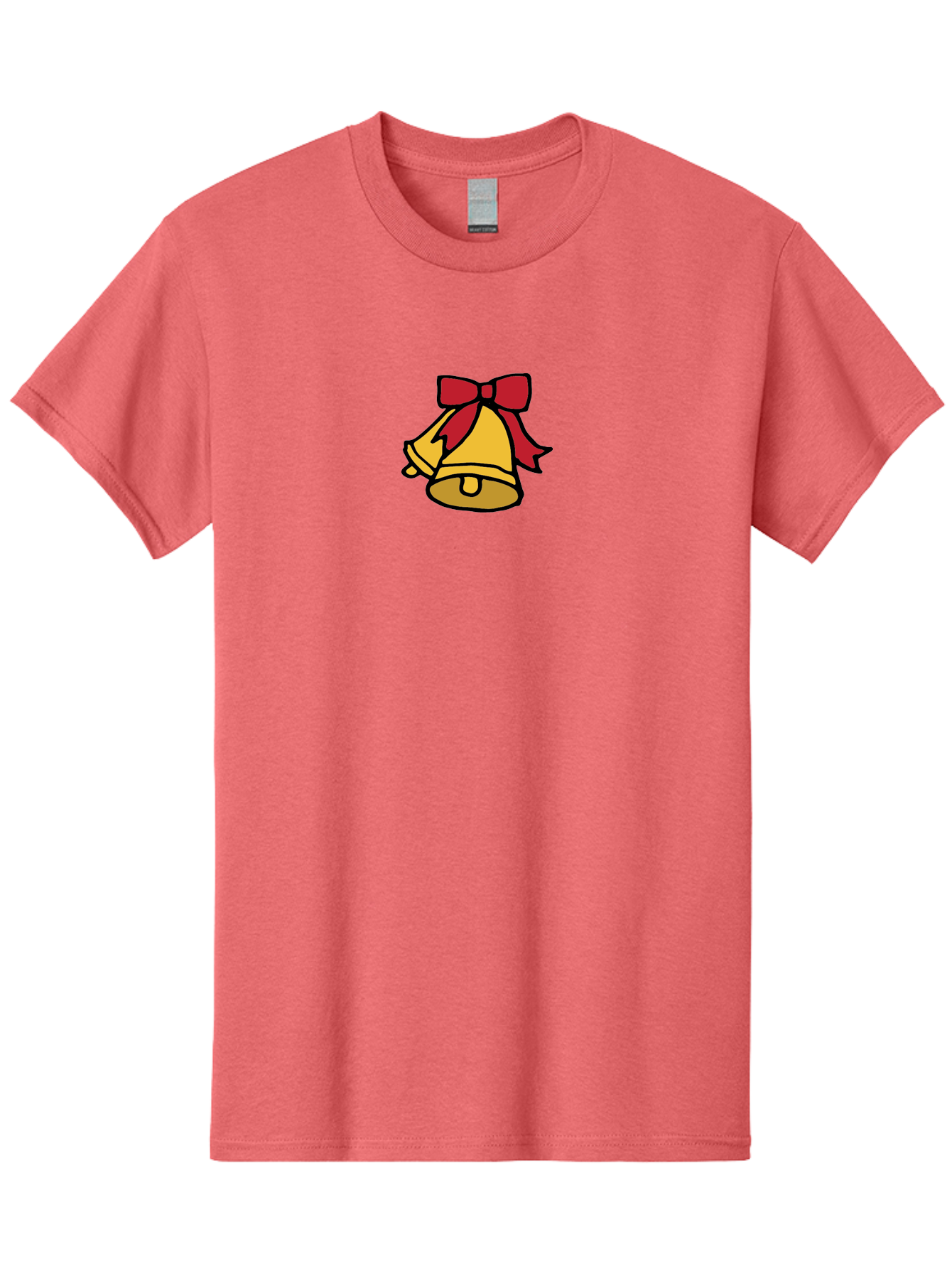 Jingle-Bells-1 Men'S Graphic Tee, 100% Cotton, Comfortable Casual Summer Wear, Machine Washable, Christmas Bells, Festive Decorations, Holiday Cheer, Joyful Sounds, Celebratory Atmosphere, Red Ribbon, Golden Bells, Christmas Celebration - Aaa949