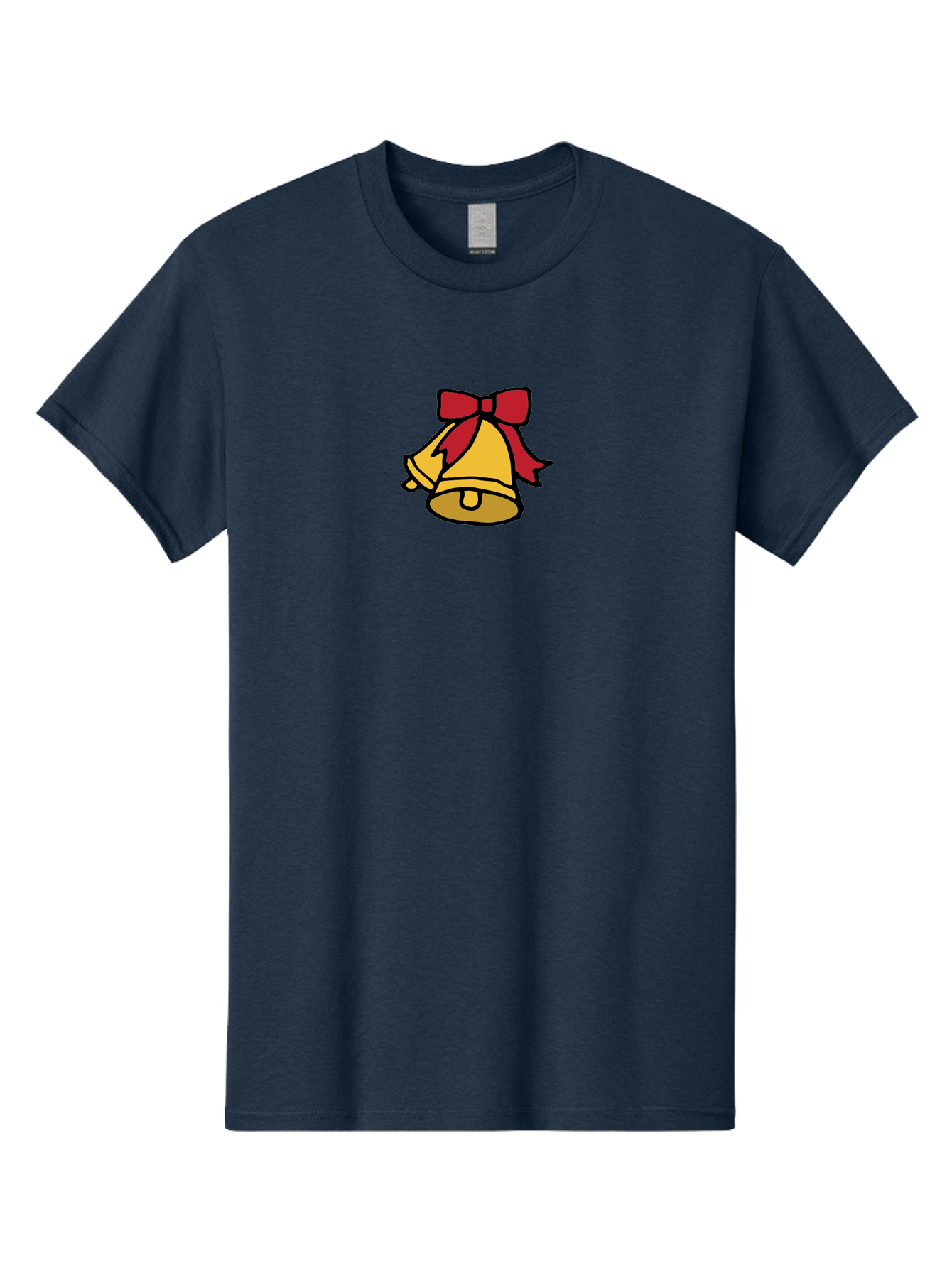 Jingle-Bells-1 Men'S Graphic Tee, 100% Cotton, Comfortable Casual Summer Wear, Machine Washable, Christmas Bells, Festive Decorations, Holiday Cheer, Joyful Sounds, Celebratory Atmosphere, Red Ribbon, Golden Bells, Christmas Celebration - Aaa949