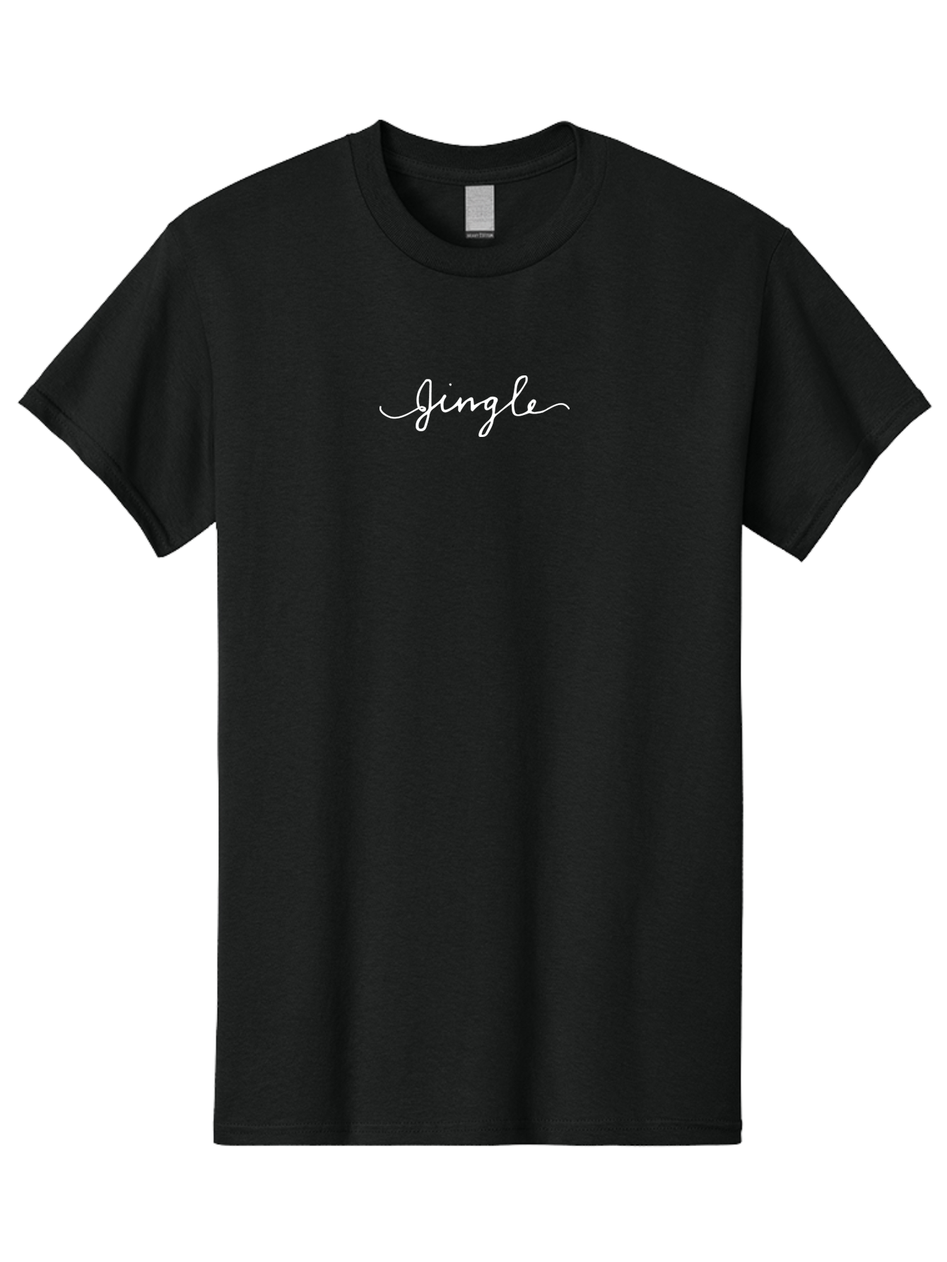Jingle Men'S Graphic Tee, 100% Cotton, Comfortable Casual Summer Wear, Machine Washable, Holiday Phrase, Christmas Cheer, Festive Typography, Jingle Bell, Winter Season, Cursive Script, Merry Christmas - Aaa952