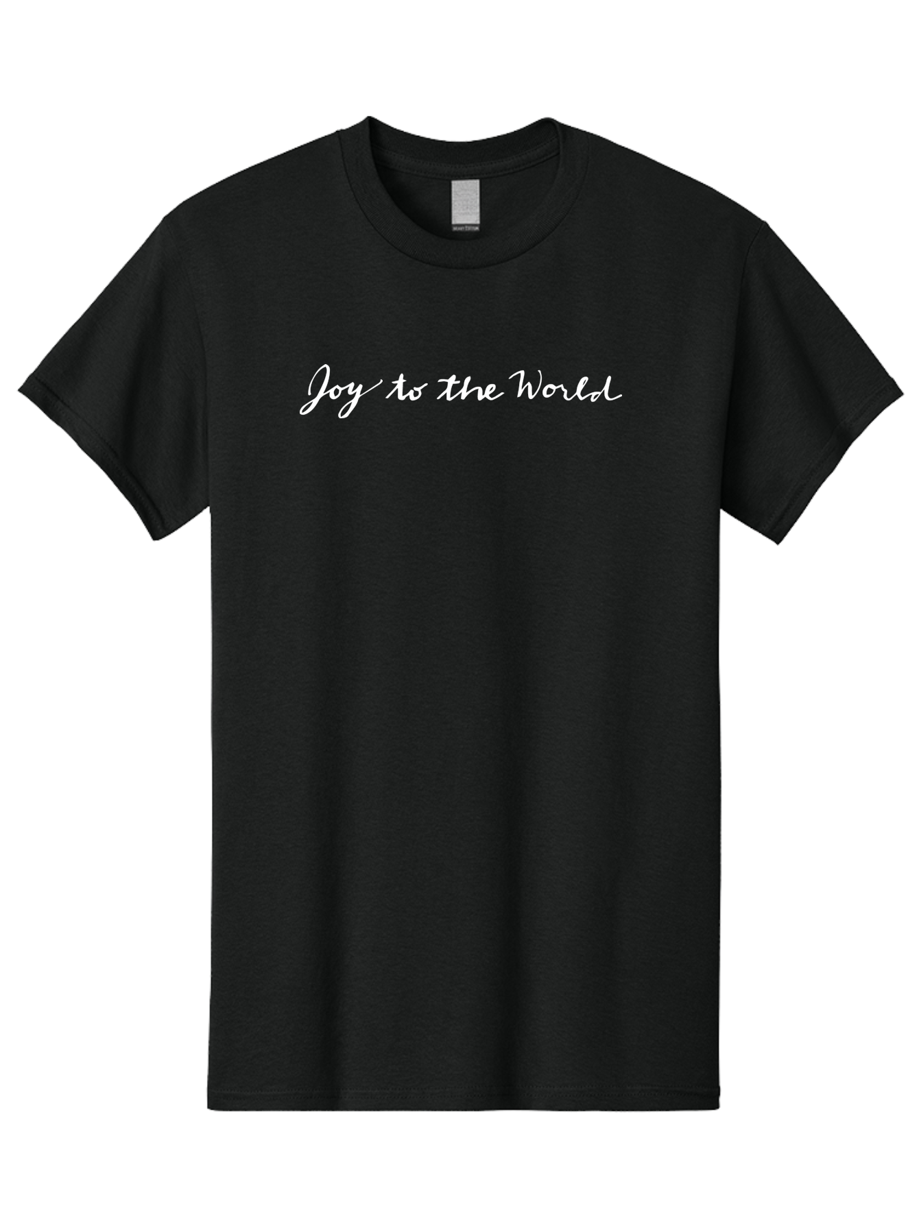 Joy-To-The-World Men'S Graphic Tee, 100% Cotton, Comfortable Casual Summer Wear, Machine Washable, Christmas Greeting, Holiday Message, Joyful Wishes, Festive Season, White Cursive Text - Aaa954