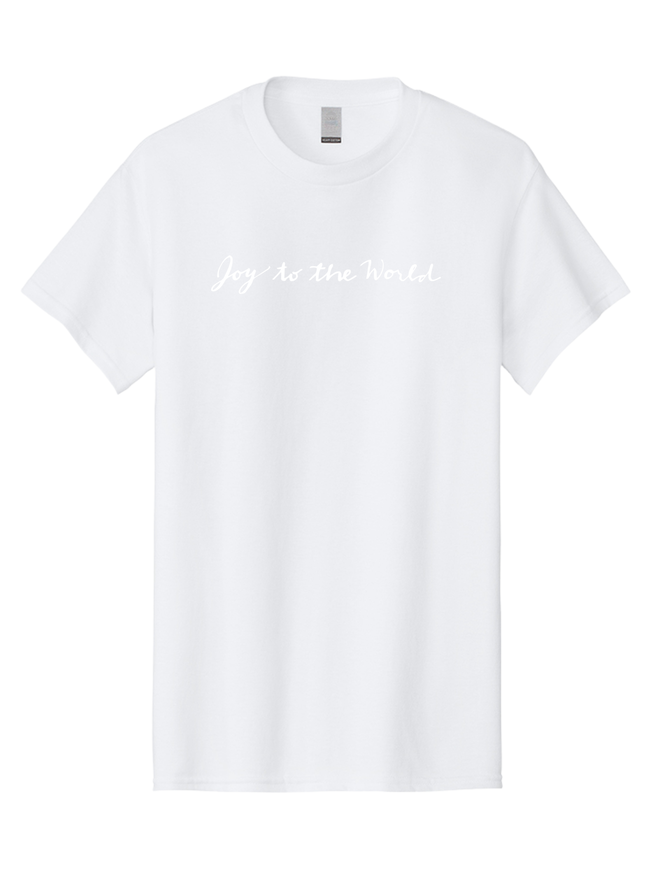Joy-To-The-World Men'S Graphic Tee, 100% Cotton, Comfortable Casual Summer Wear, Machine Washable, Christmas Greeting, Holiday Message, Joyful Wishes, Festive Season, White Cursive Text - Aaa954