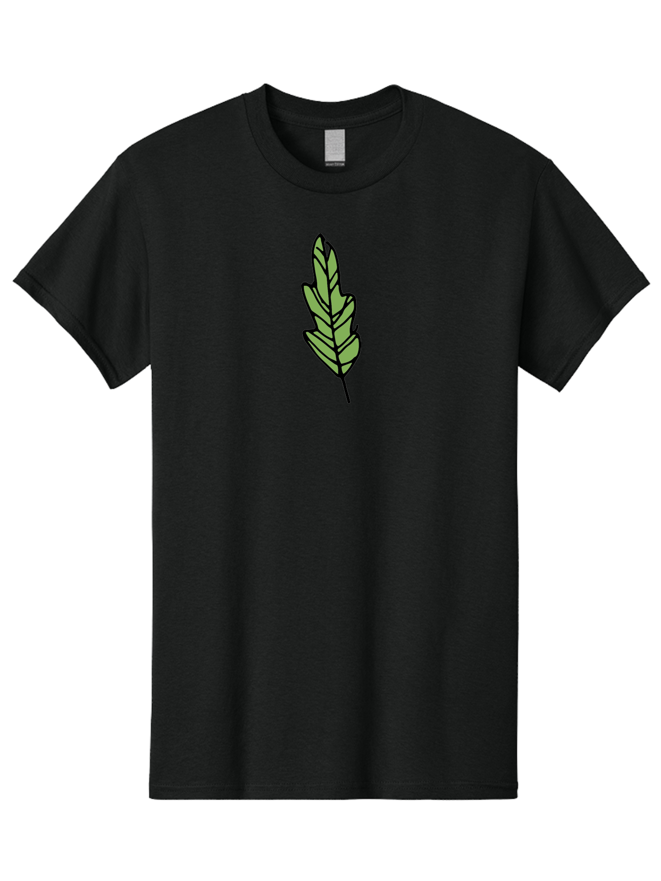 Leaf-Illustration Men'S Graphic Tee, 100% Cotton, Comfortable Casual Summer Wear, Machine Washable, Simple Leaf Design, Cartoon Leaf Illustration, Green Leaf Graphic, Leaf Outline, Minimalist Leaf Art, Nature-Inspired Illustration, - Aaa963