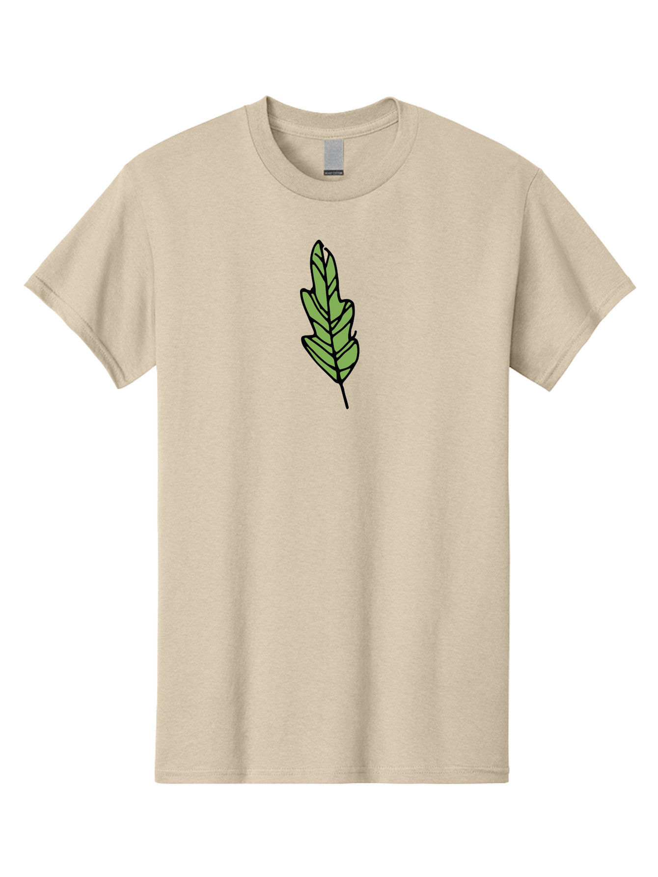 Leaf-Illustration Men'S Graphic Tee, 100% Cotton, Comfortable Casual Summer Wear, Machine Washable, Simple Leaf Design, Cartoon Leaf Illustration, Green Leaf Graphic, Leaf Outline, Minimalist Leaf Art, Nature-Inspired Illustration, - Aaa963