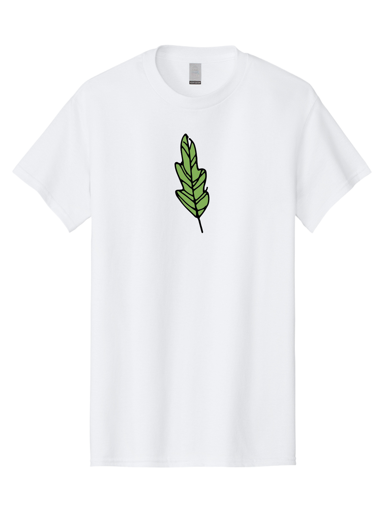 Leaf-Illustration Men'S Graphic Tee, 100% Cotton, Comfortable Casual Summer Wear, Machine Washable, Simple Leaf Design, Cartoon Leaf Illustration, Green Leaf Graphic, Leaf Outline, Minimalist Leaf Art, Nature-Inspired Illustration, - Aaa963