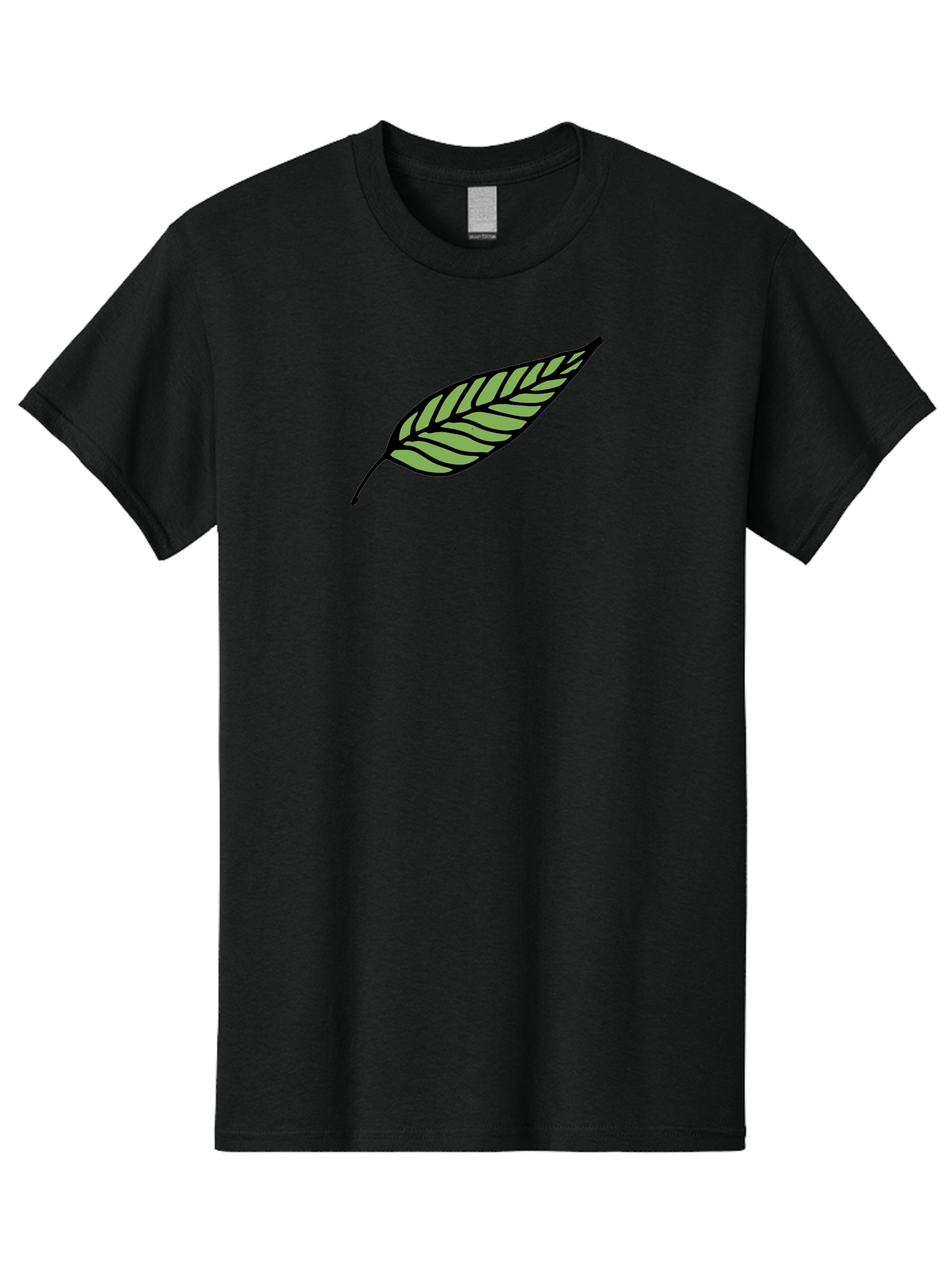 Leaf Men'S Graphic Tee, 100% Cotton, Comfortable Casual Summer Wear, Machine Washable, Leaf Icon, Olive Branch Symbol, Simple Illustration, Black Outline, Green Leaf, Minimalist Design, Symbolic Representation, Peace Symbol, - Aaa965