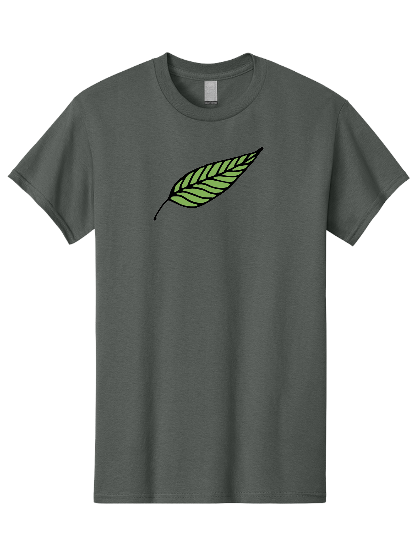 Leaf Men'S Graphic Tee, 100% Cotton, Comfortable Casual Summer Wear, Machine Washable, Leaf Icon, Olive Branch Symbol, Simple Illustration, Black Outline, Green Leaf, Minimalist Design, Symbolic Representation, Peace Symbol, - Aaa965
