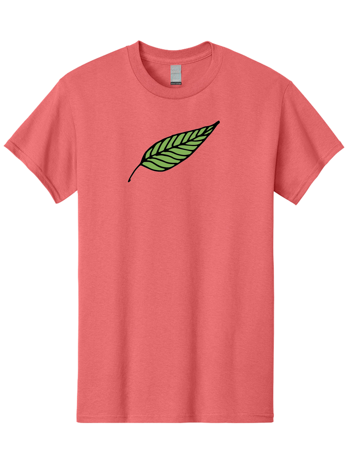 Leaf Men'S Graphic Tee, 100% Cotton, Comfortable Casual Summer Wear, Machine Washable, Leaf Icon, Olive Branch Symbol, Simple Illustration, Black Outline, Green Leaf, Minimalist Design, Symbolic Representation, Peace Symbol, - Aaa965