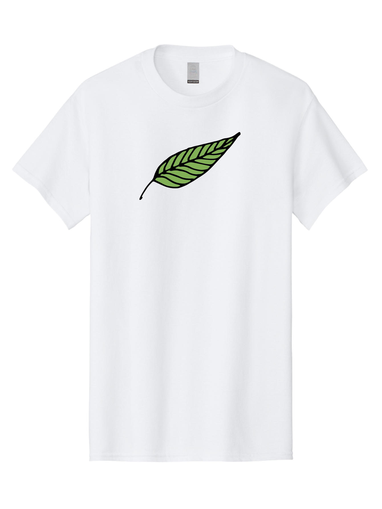 Leaf Men'S Graphic Tee, 100% Cotton, Comfortable Casual Summer Wear, Machine Washable, Leaf Icon, Olive Branch Symbol, Simple Illustration, Black Outline, Green Leaf, Minimalist Design, Symbolic Representation, Peace Symbol, - Aaa965