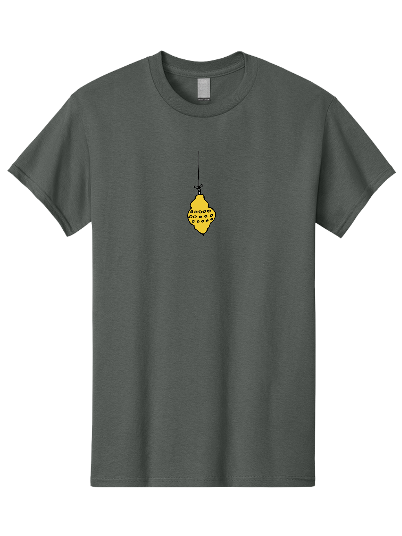Lemon Men'S Graphic Tee, 100% Cotton, Comfortable Casual Summer Wear, Machine Washable, Lemon Hanging On String, Citrus Fruit, Yellow Lemon, Cartoon Lemon, Simple Design, Festive Decoration, Quirky Art - Aaa967