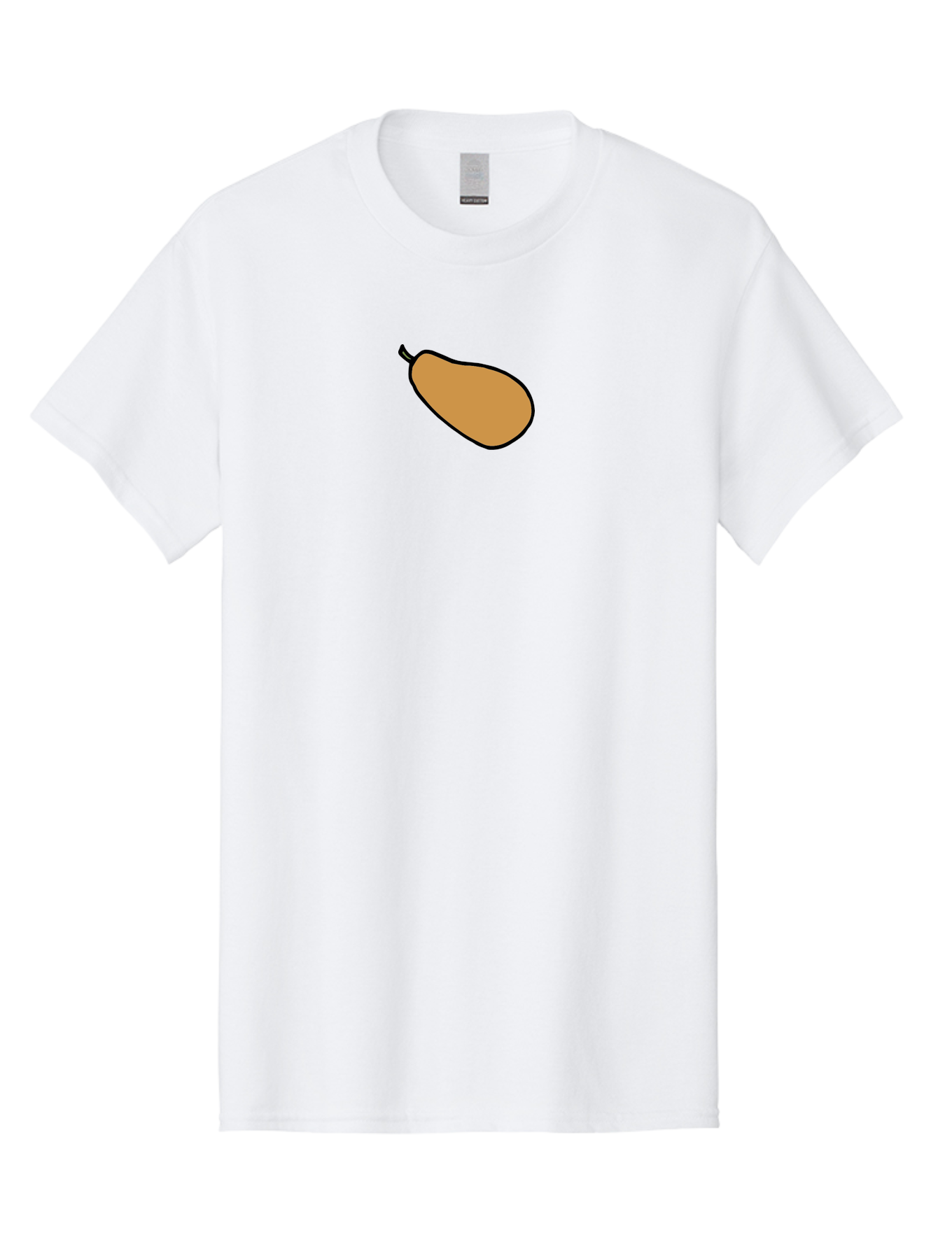 Mango Men'S Graphic Tee, 100% Cotton, Comfortable Casual Summer Wear, Machine Washable, Mango Fruit, Ripe Mango, Sweet Fruit, Tropical Fruit, Cartoon Style, Simple Design, Black Outline - Aaa975