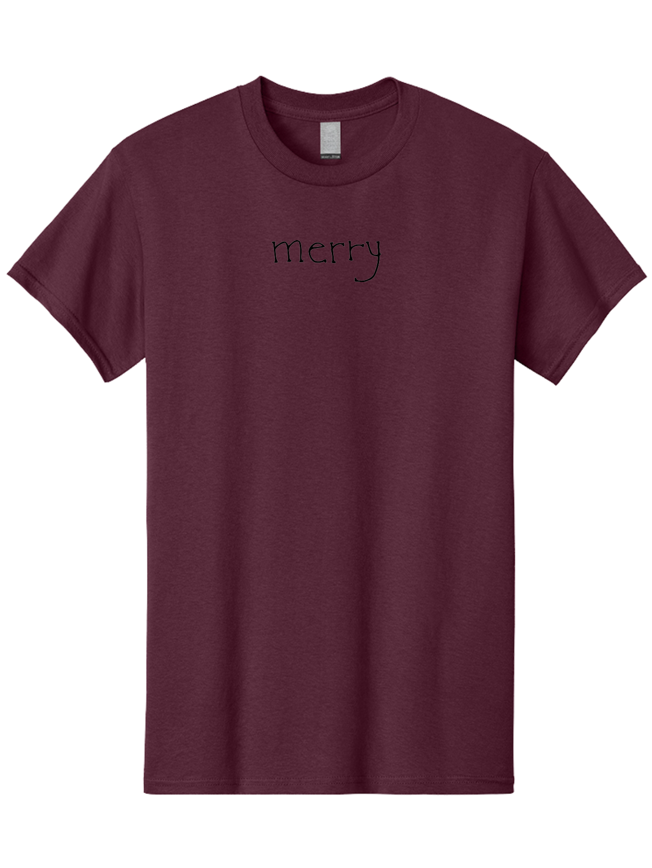 Merry-1 Men'S Graphic Tee, 100% Cotton, Comfortable Casual Summer Wear, Machine Washable, Holiday Greeting, Festive Typography, Merry Christmas, Black Font, Winter Season, Holiday Cheer, Christmas Wishes - Aaa978