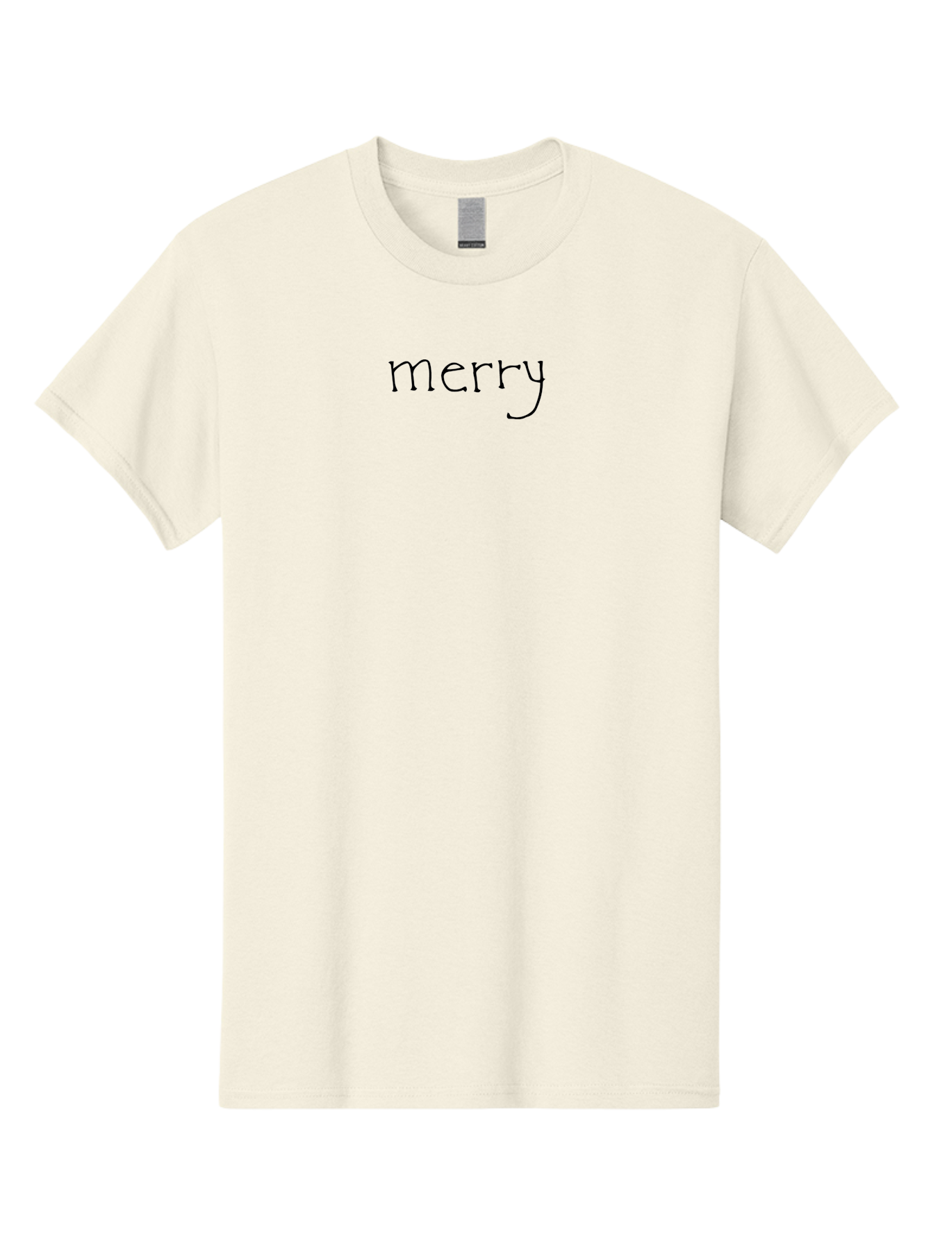 Merry-1 Men'S Graphic Tee, 100% Cotton, Comfortable Casual Summer Wear, Machine Washable, Holiday Greeting, Festive Typography, Merry Christmas, Black Font, Winter Season, Holiday Cheer, Christmas Wishes - Aaa978