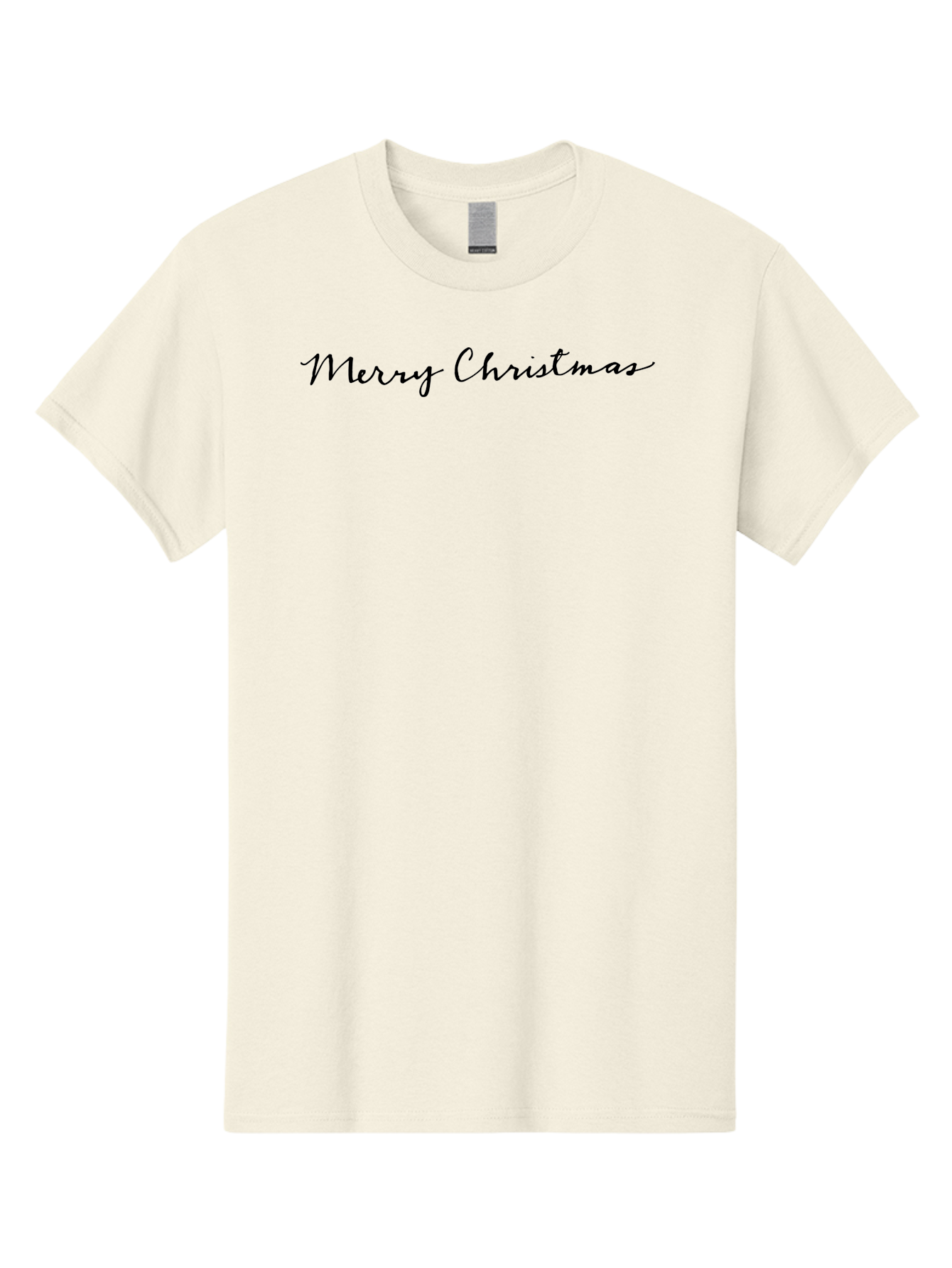 Merry-Christmas-2 Men'S Graphic Tee, 100% Cotton, Comfortable Casual Summer Wear, Machine Washable, Christmas Greeting, Holiday Message, Festive Wishes, Merry Christmas Card, Black Cursive Text, Holiday Season, Christmas Celebration - Aaa981